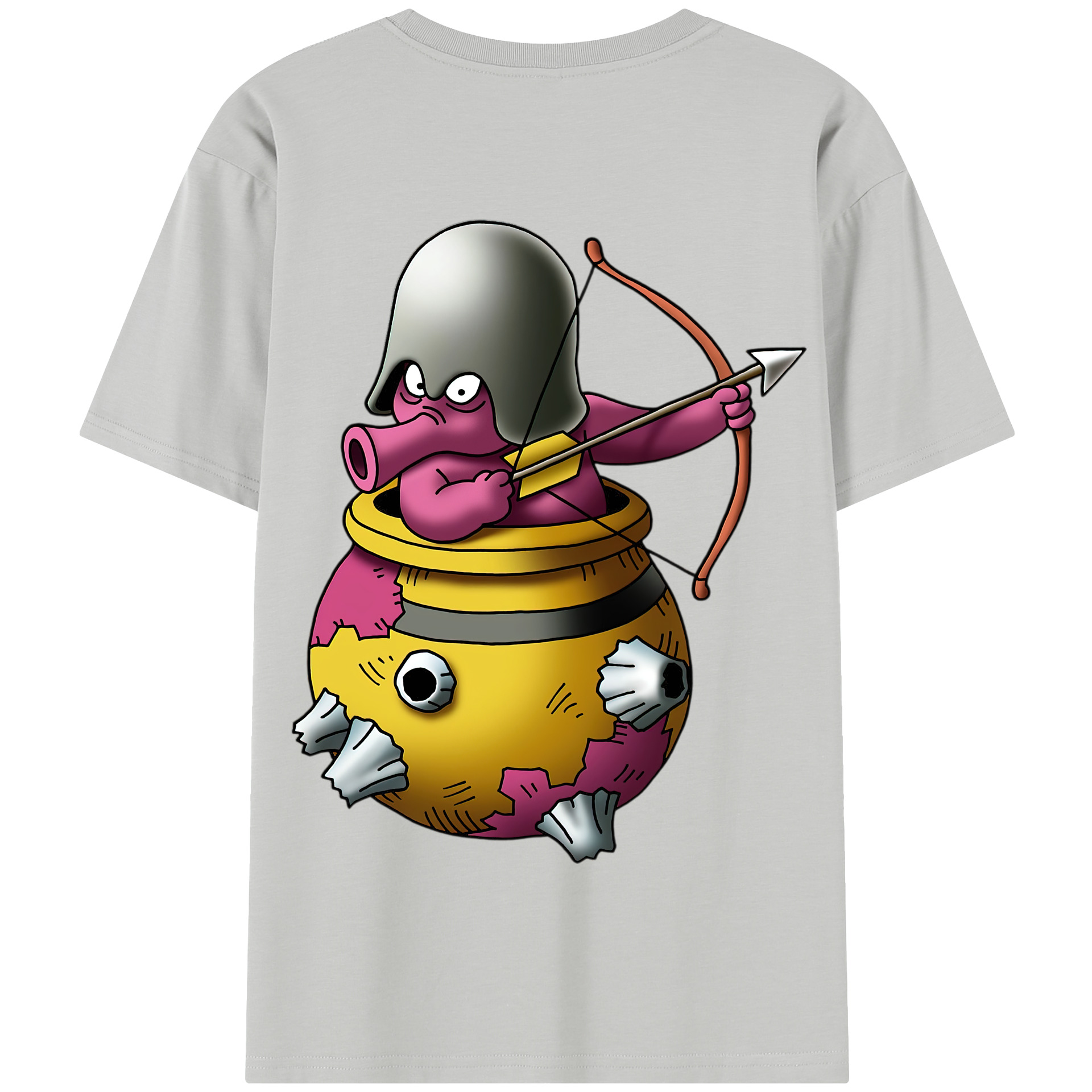 （画像用） ドラゴンクエスト Doragon Kuesuto Dragon Quest 綿100％半袖Tシャツ（背面プリント）