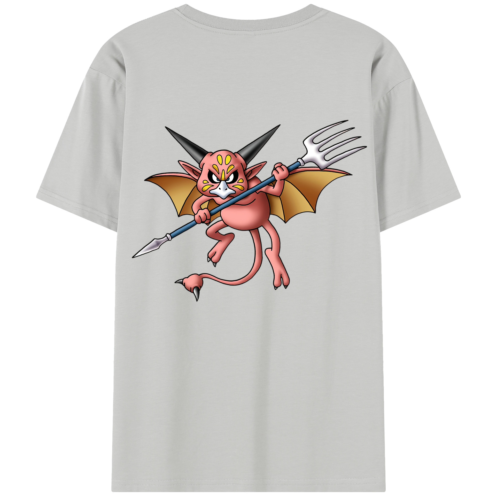 （画像用） ドラゴンクエスト Doragon Kuesuto Dragon Quest 綿100％半袖Tシャツ（背面プリント）
