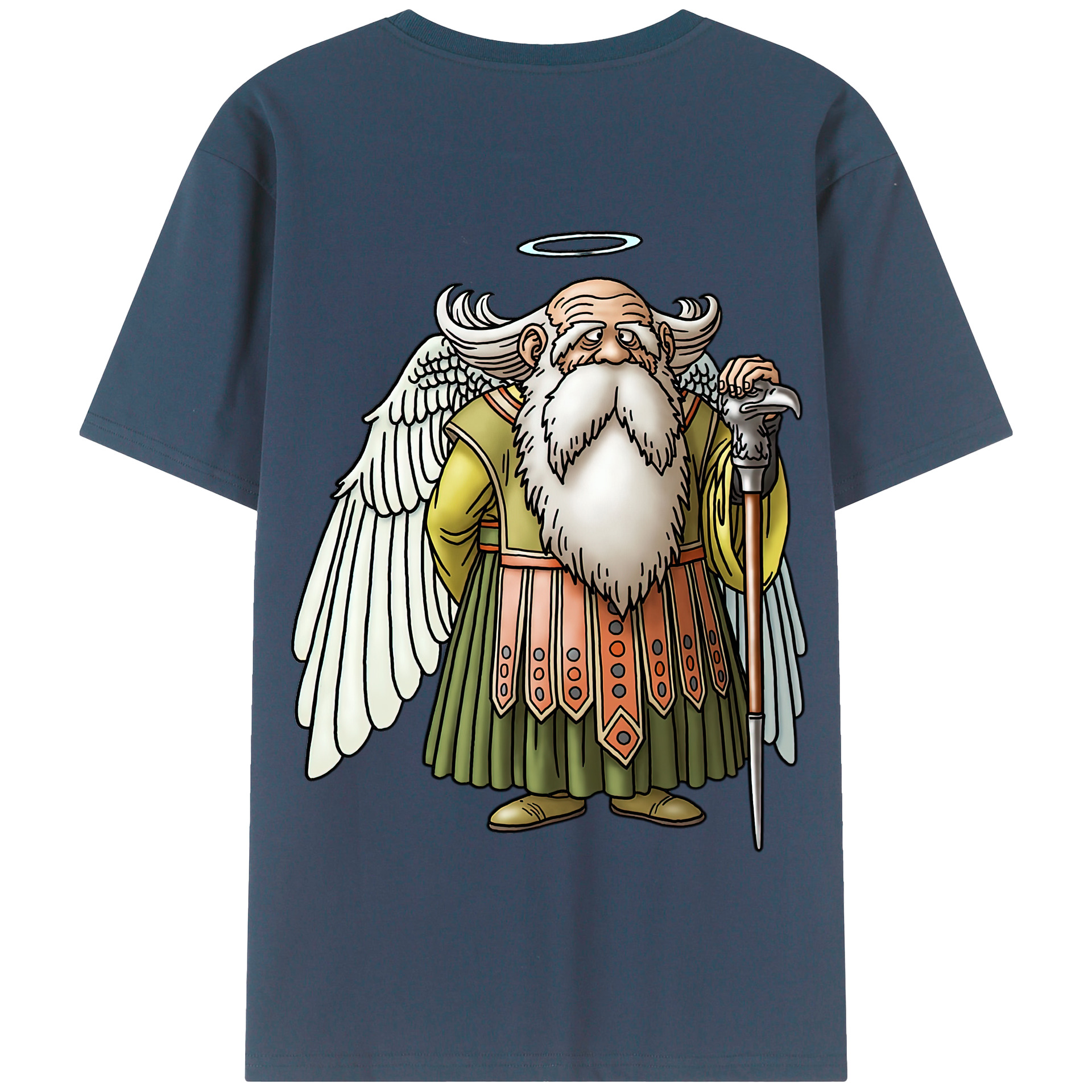 （画像用） ドラゴンクエスト Doragon Kuesuto Dragon Quest 綿100％半袖Tシャツ（背面プリント）