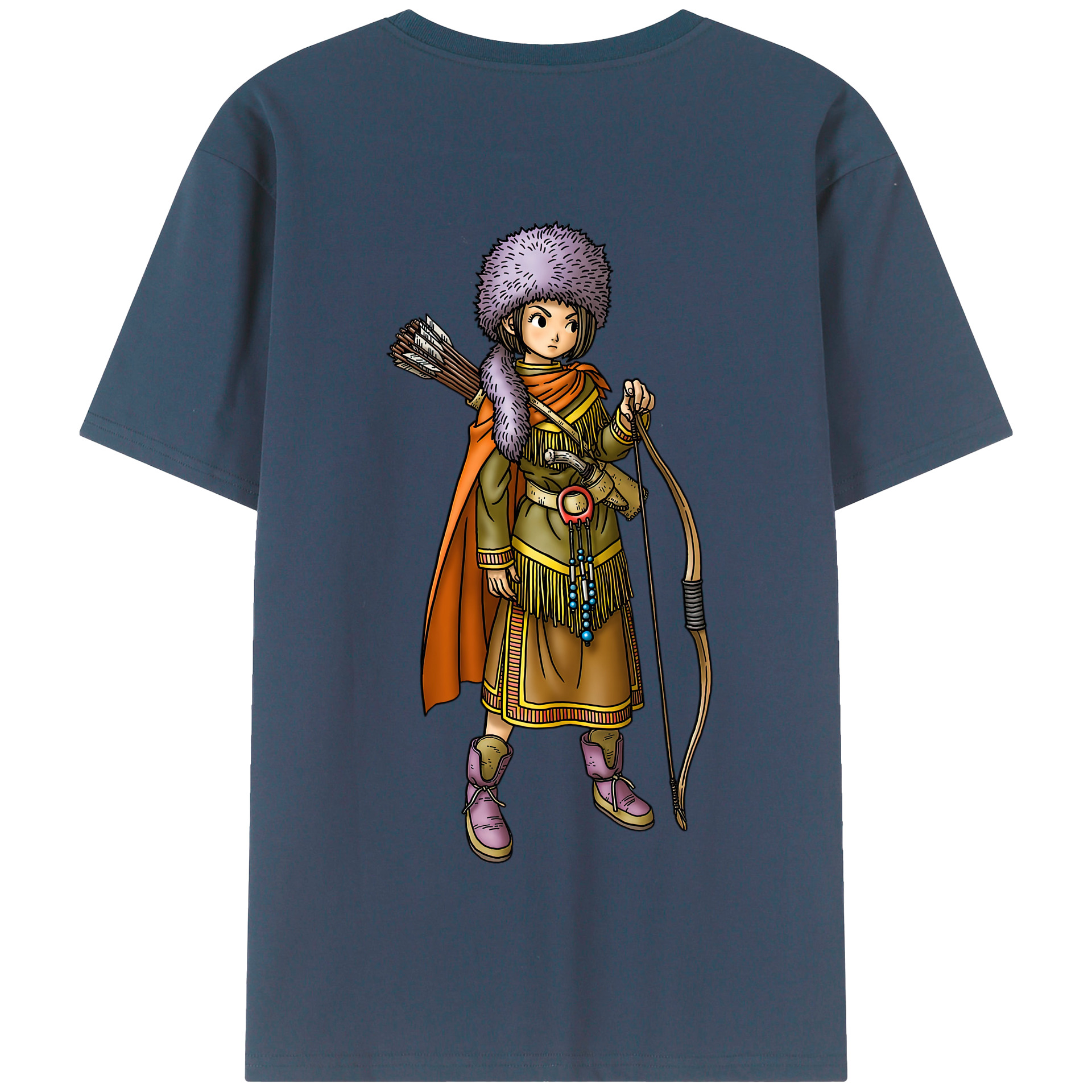 （画像用） ドラゴンクエスト Doragon Kuesuto Dragon Quest 綿100％半袖Tシャツ（背面プリント）