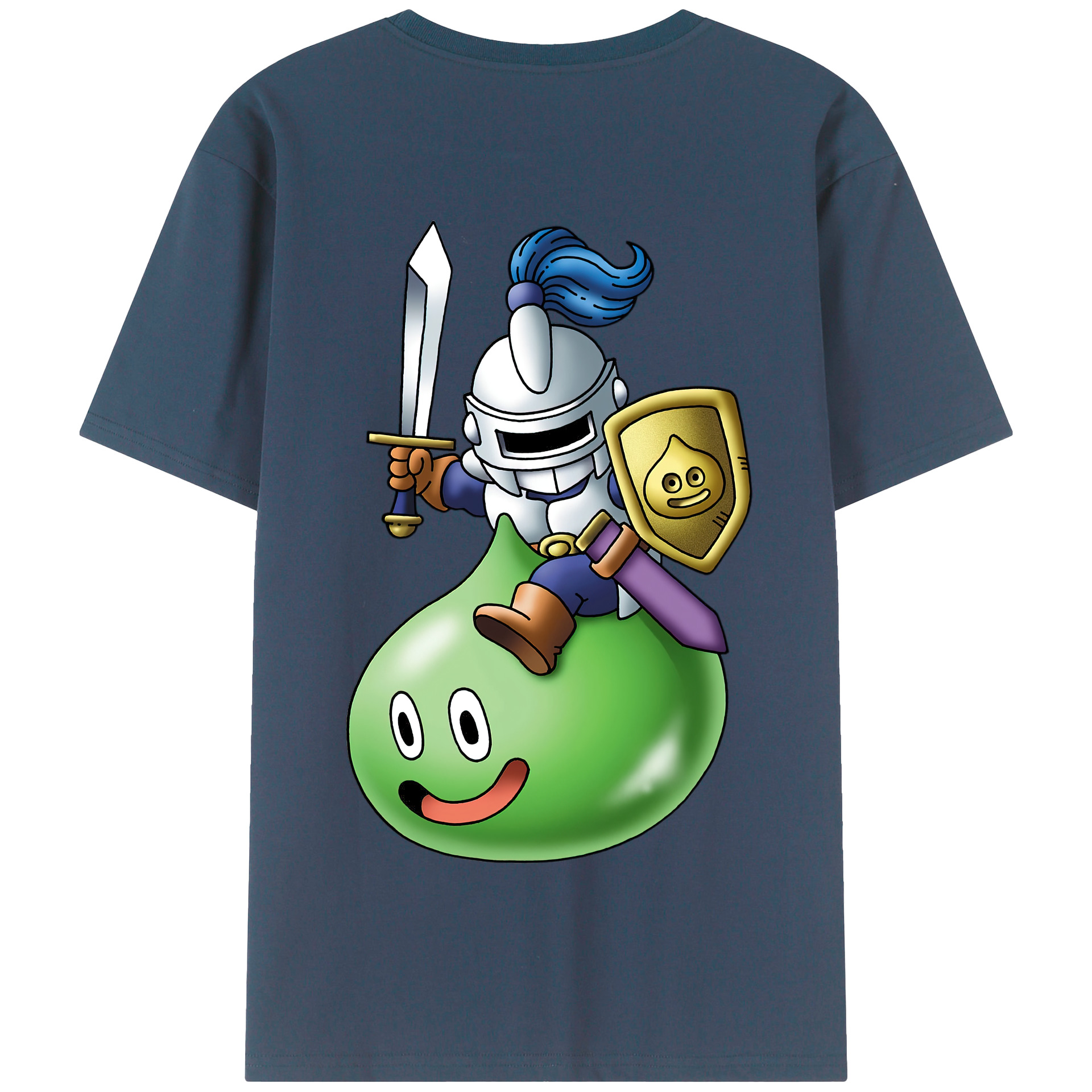 （画像用） ドラゴンクエスト Doragon Kuesuto Dragon Quest 綿100％半袖Tシャツ（背面プリント）