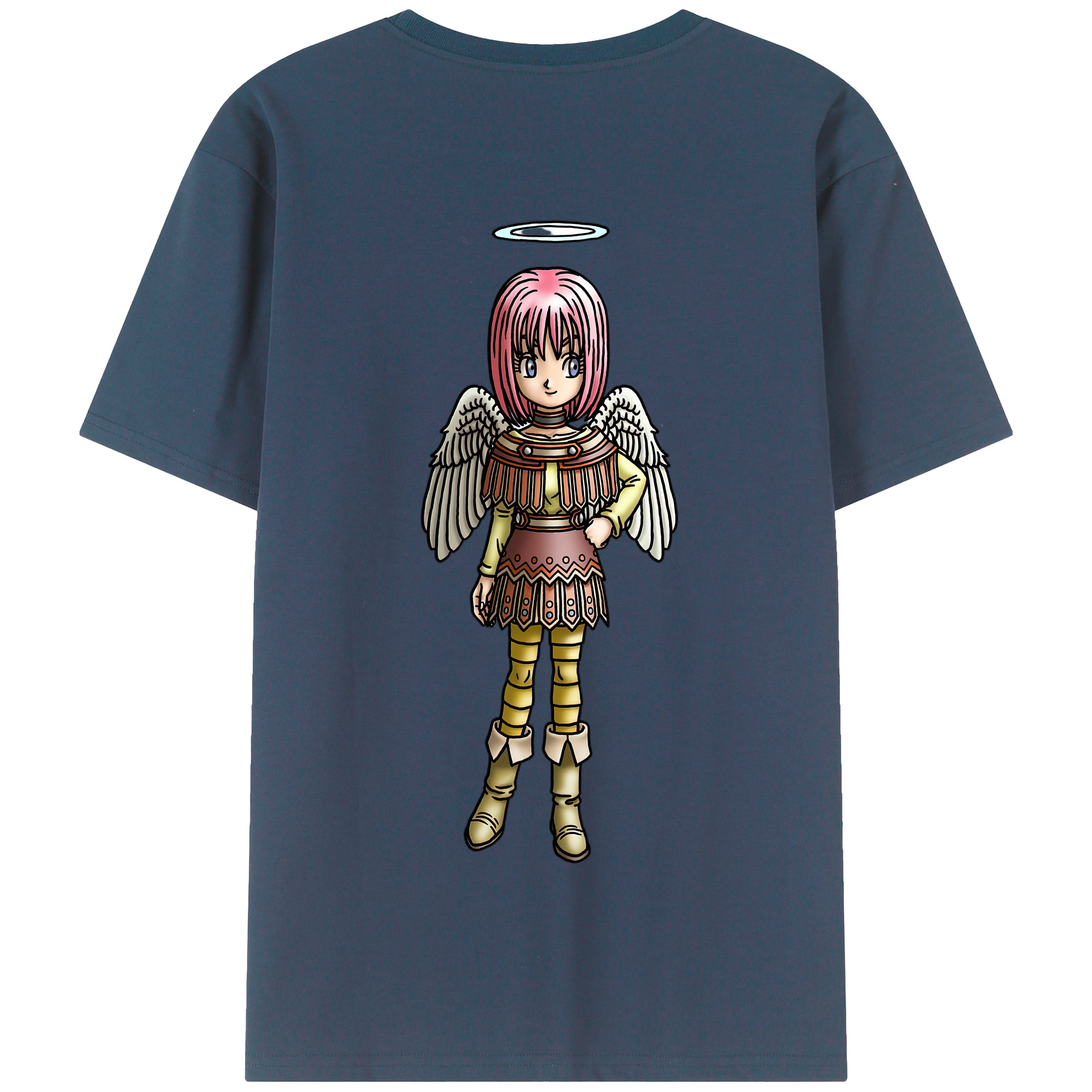 （画像用） ドラゴンクエスト Doragon Kuesuto Dragon Quest 綿100％半袖Tシャツ（背面プリント）
