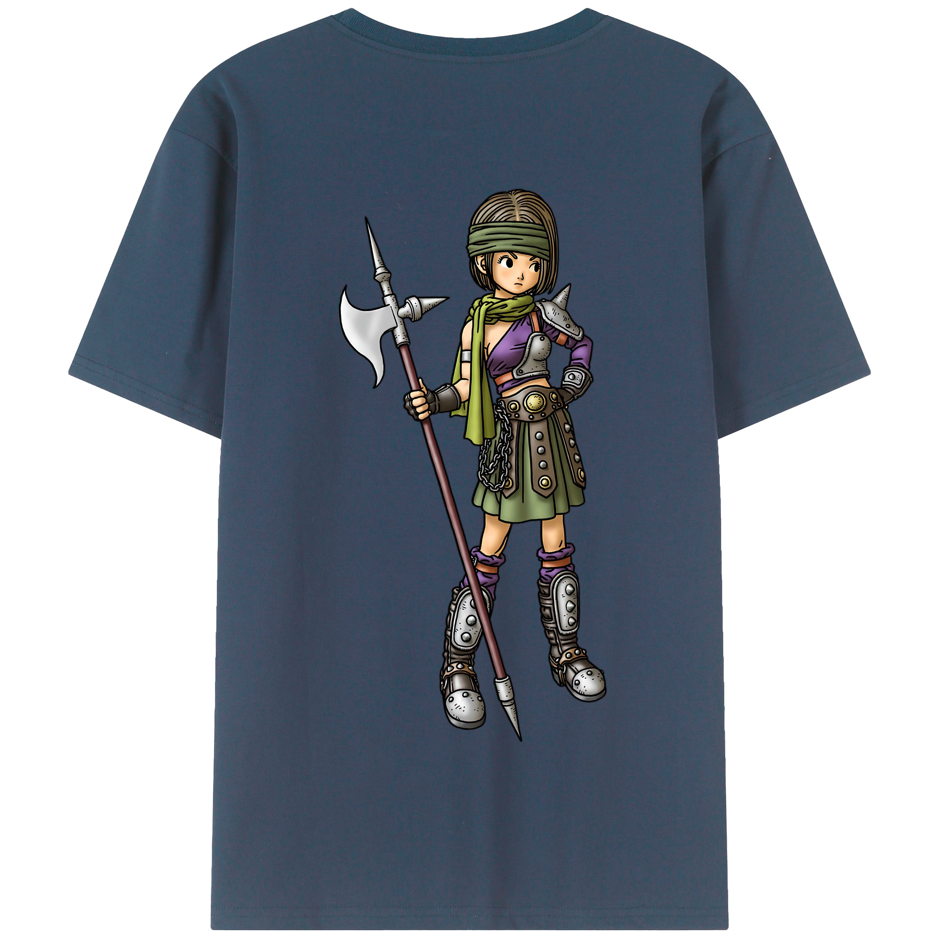 （画像用） ドラゴンクエスト Doragon Kuesuto Dragon Quest 綿100％半袖Tシャツ（背面プリント）
