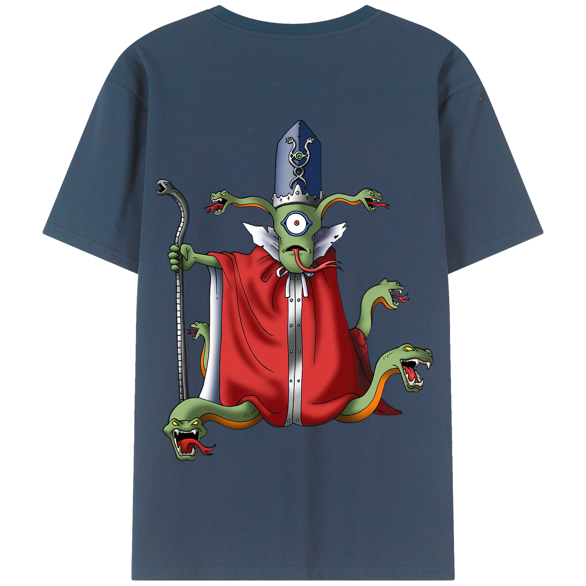 （画像用） ドラゴンクエスト Doragon Kuesuto Dragon Quest 綿100％半袖Tシャツ（背面プリント）