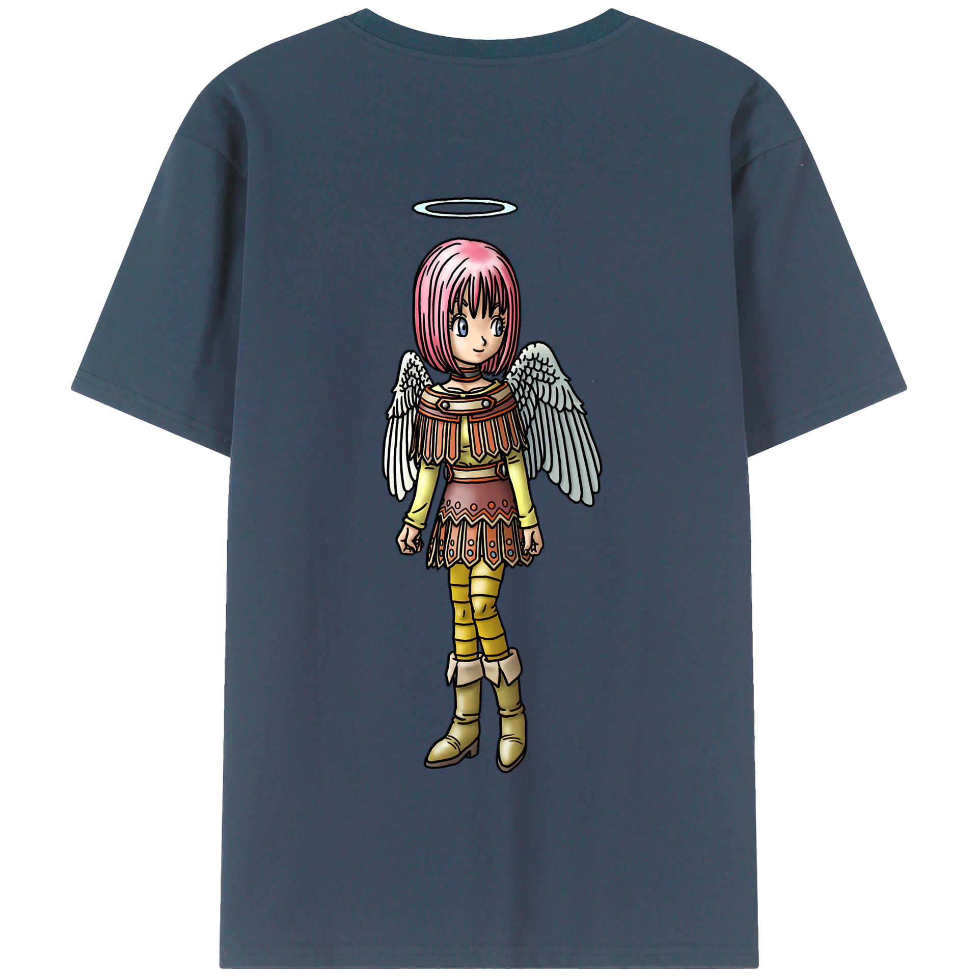 （画像用） ドラゴンクエスト Doragon Kuesuto Dragon Quest 綿100％半袖Tシャツ（背面プリント）