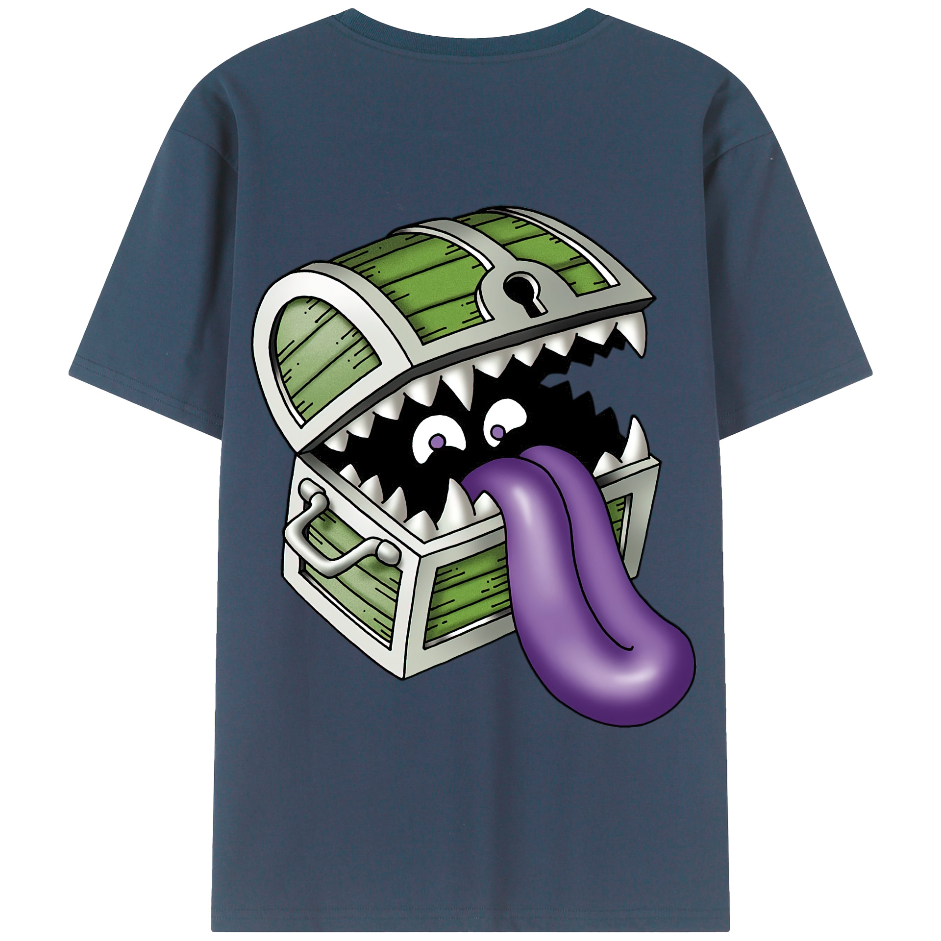 （画像用） ドラゴンクエスト Doragon Kuesuto Dragon Quest 綿100％半袖Tシャツ（背面プリント）