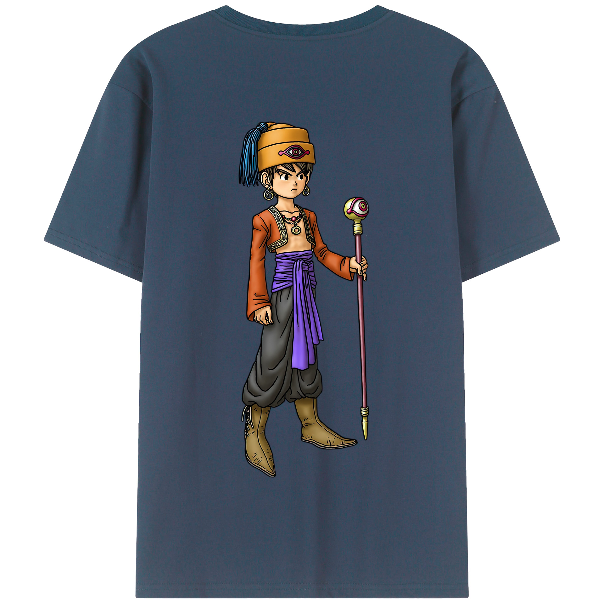 （画像用） ドラゴンクエスト Doragon Kuesuto Dragon Quest 綿100％半袖Tシャツ（背面プリント）