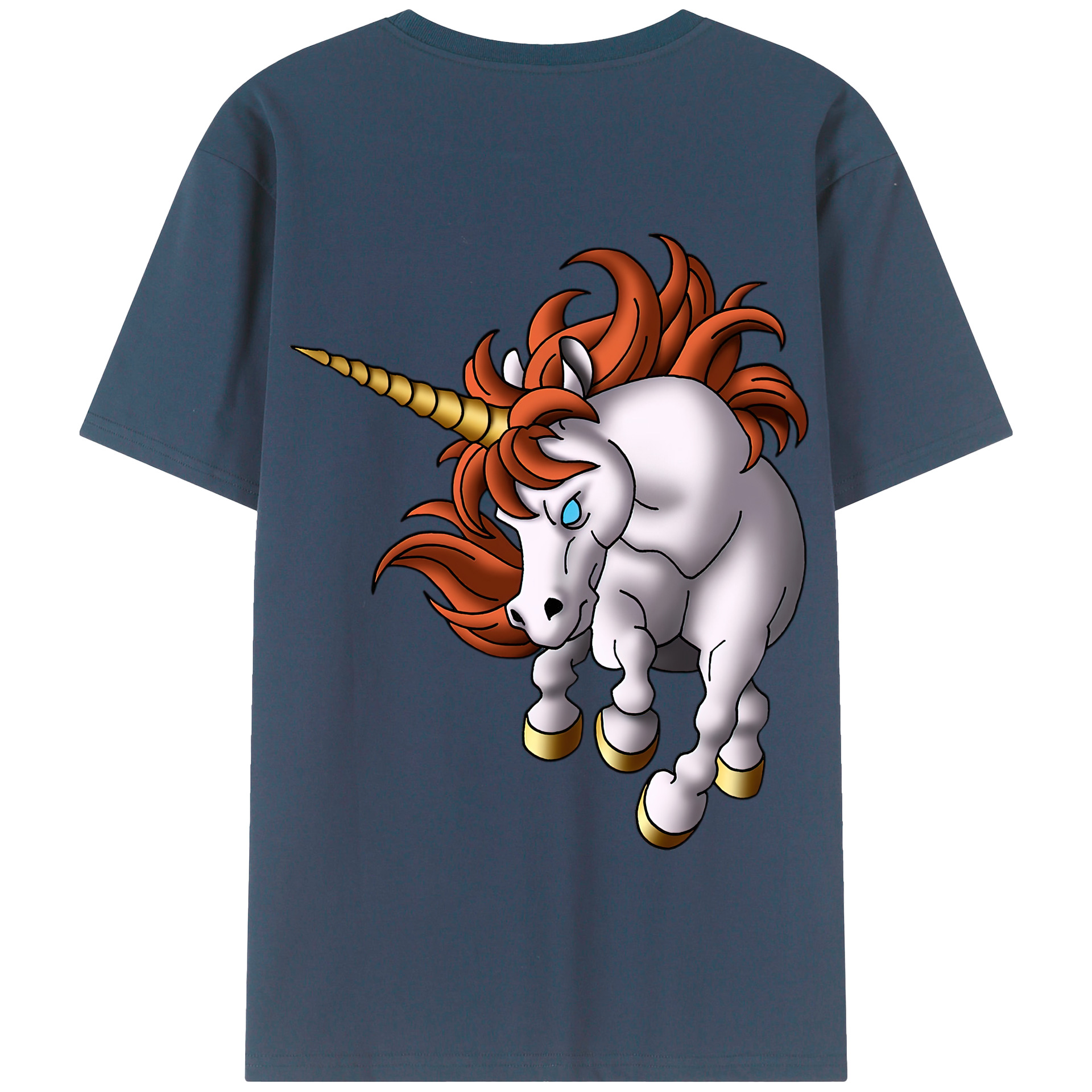 （画像用） ドラゴンクエスト Doragon Kuesuto Dragon Quest 綿100％半袖Tシャツ（背面プリント）