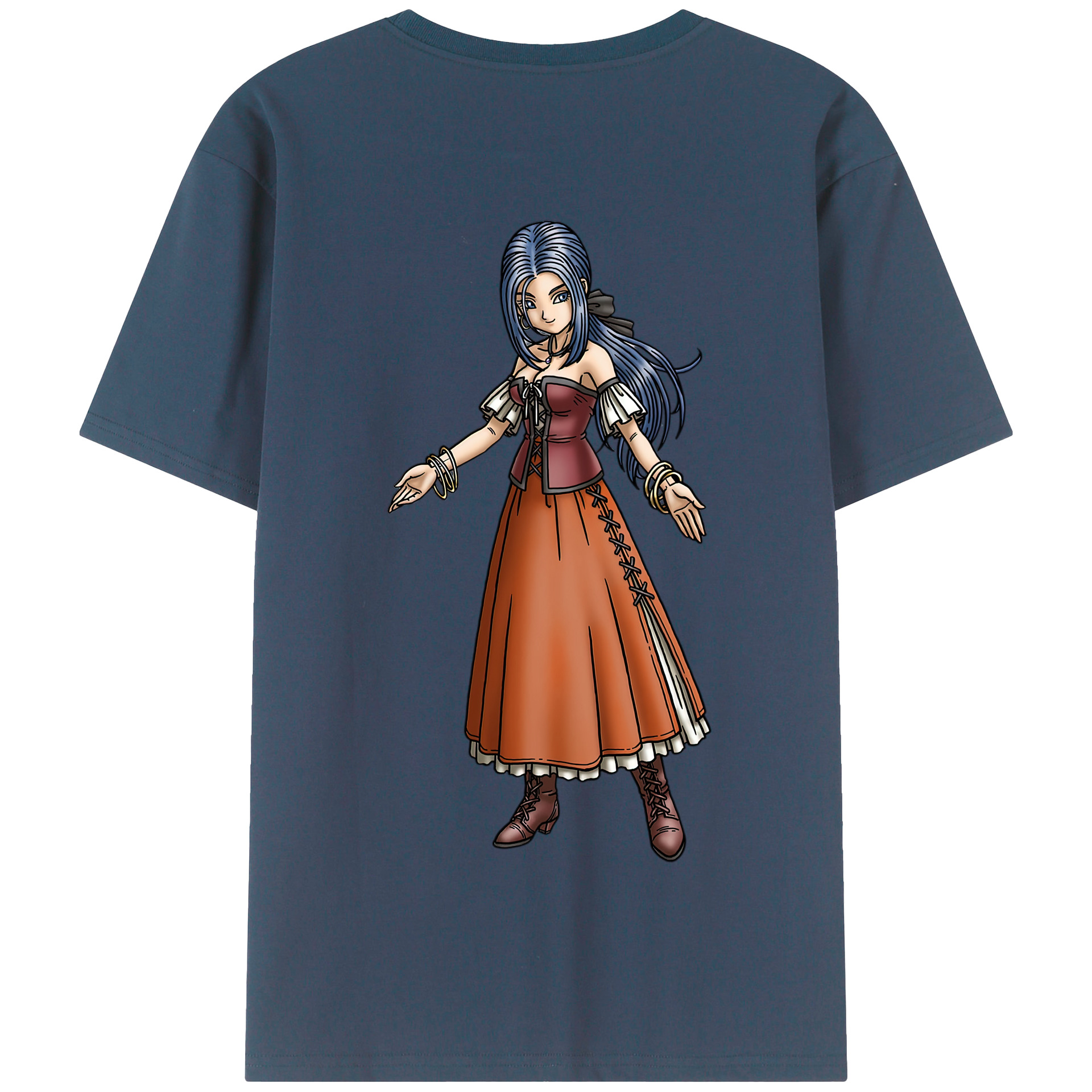 （画像用） ドラゴンクエスト Doragon Kuesuto Dragon Quest 綿100％半袖Tシャツ（背面プリント）