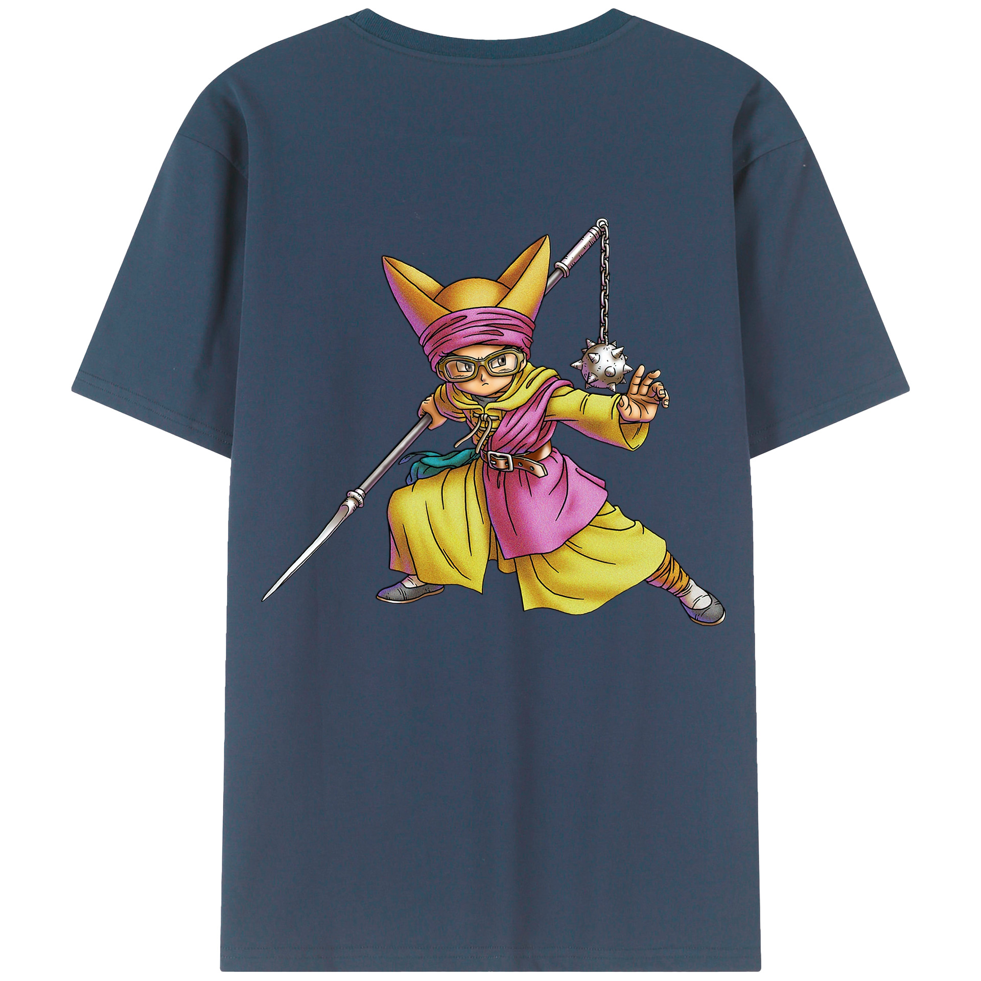 （画像用） ドラゴンクエスト Doragon Kuesuto Dragon Quest 綿100％半袖Tシャツ（背面プリント）