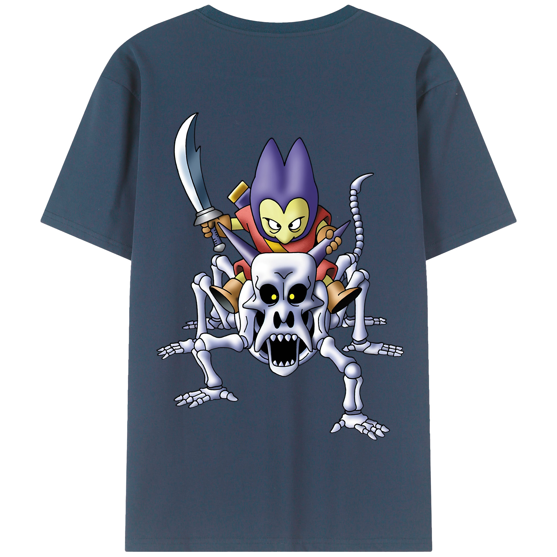 （画像用） ドラゴンクエスト Doragon Kuesuto Dragon Quest 綿100％半袖Tシャツ（背面プリント）