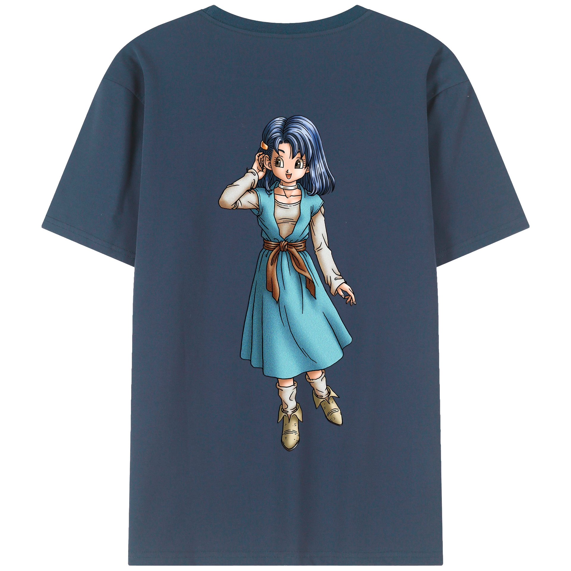 （画像用） ドラゴンクエスト Doragon Kuesuto Dragon Quest 綿100％半袖Tシャツ（背面プリント）