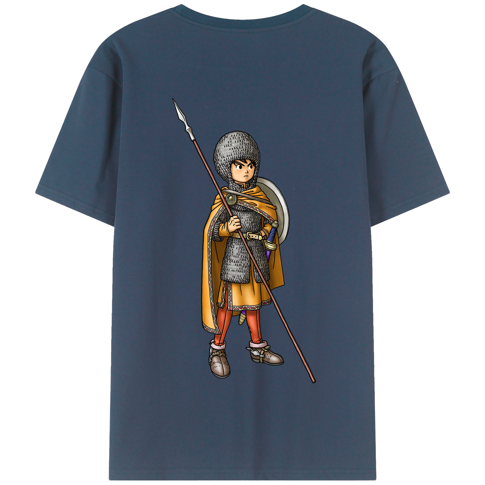 （画像用） ドラゴンクエスト Doragon Kuesuto Dragon Quest 綿100％半袖Tシャツ（背面プリント）