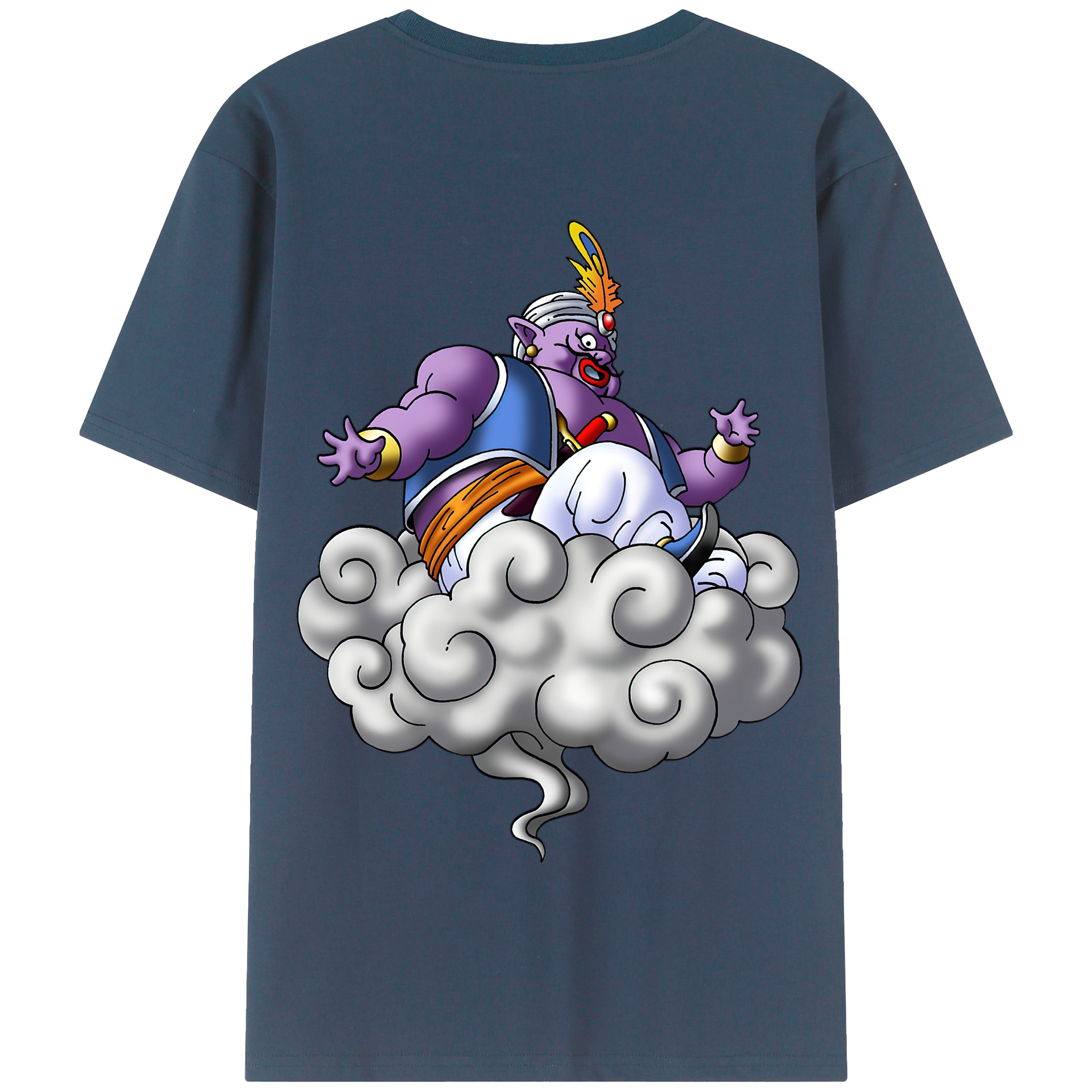 （画像用） ドラゴンクエスト Doragon Kuesuto Dragon Quest 綿100％半袖Tシャツ（背面プリント）