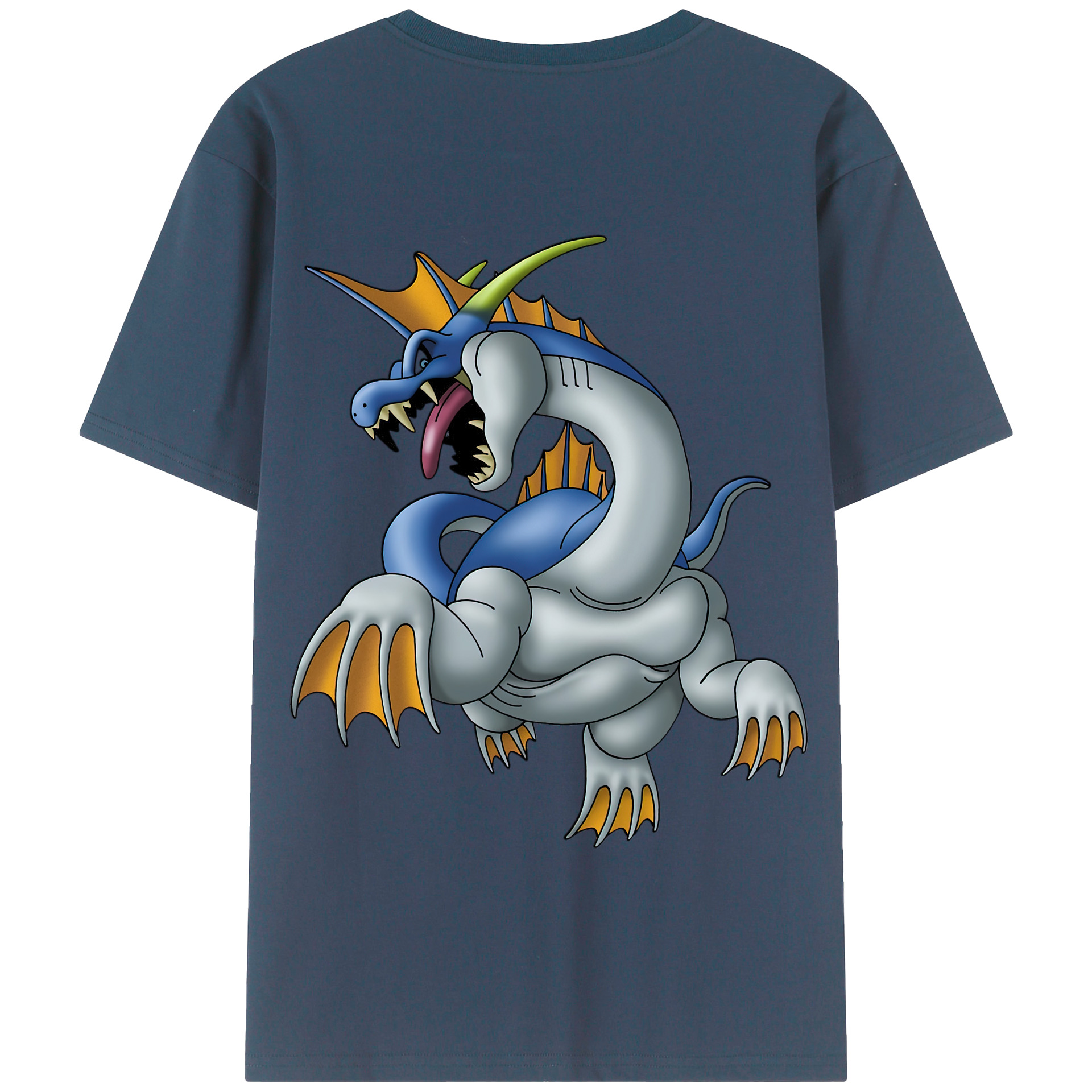（画像用） ドラゴンクエスト Doragon Kuesuto Dragon Quest 綿100％半袖Tシャツ（背面プリント）