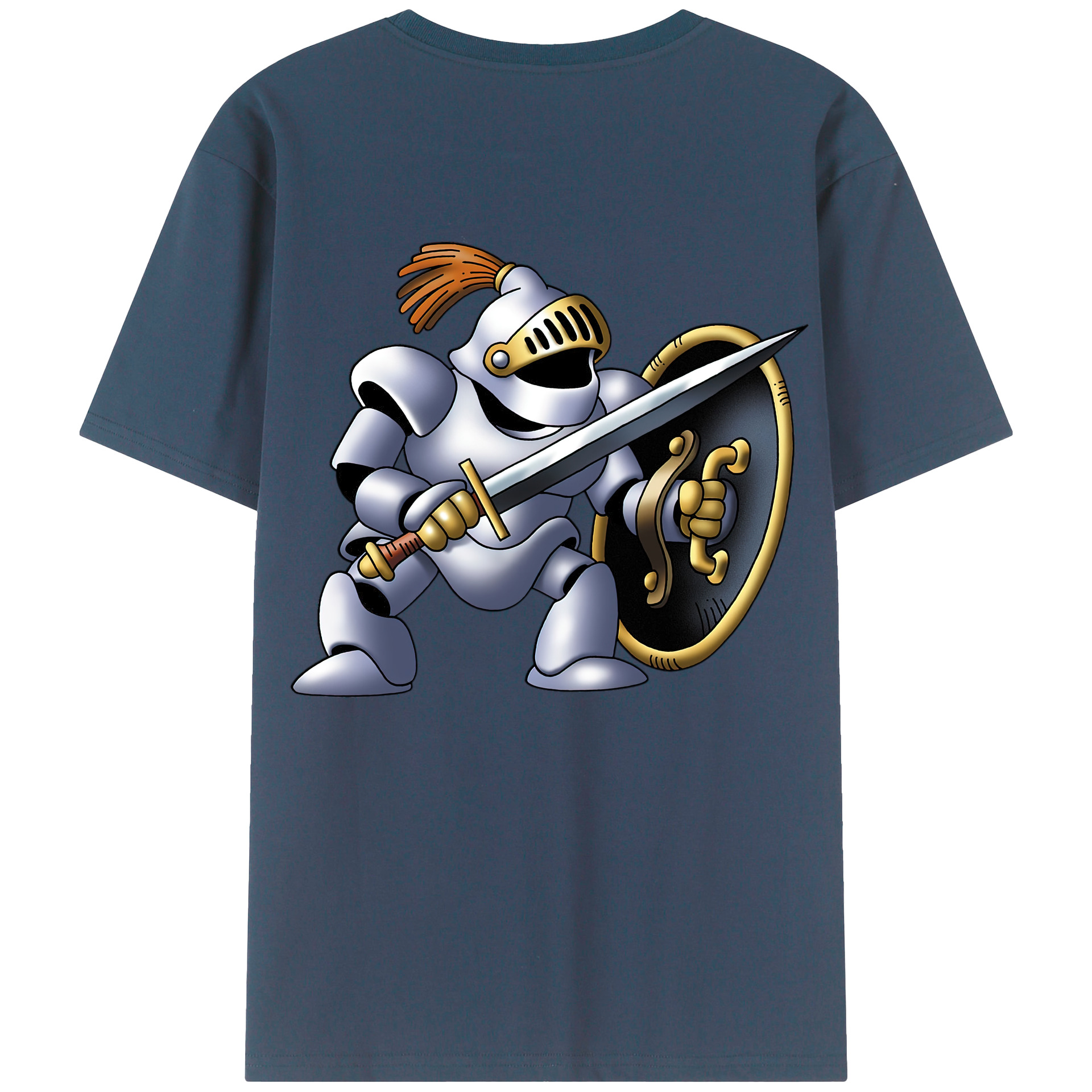 （画像用） ドラゴンクエスト Doragon Kuesuto Dragon Quest 綿100％半袖Tシャツ（背面プリント）
