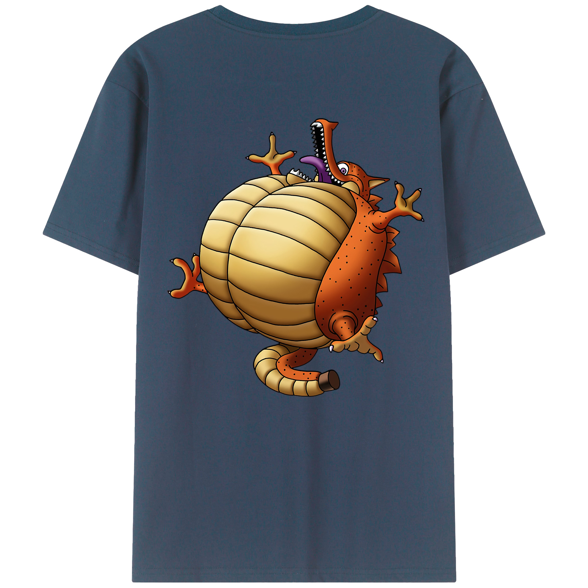 （画像用） ドラゴンクエスト Doragon Kuesuto Dragon Quest 綿100％半袖Tシャツ（背面プリント）