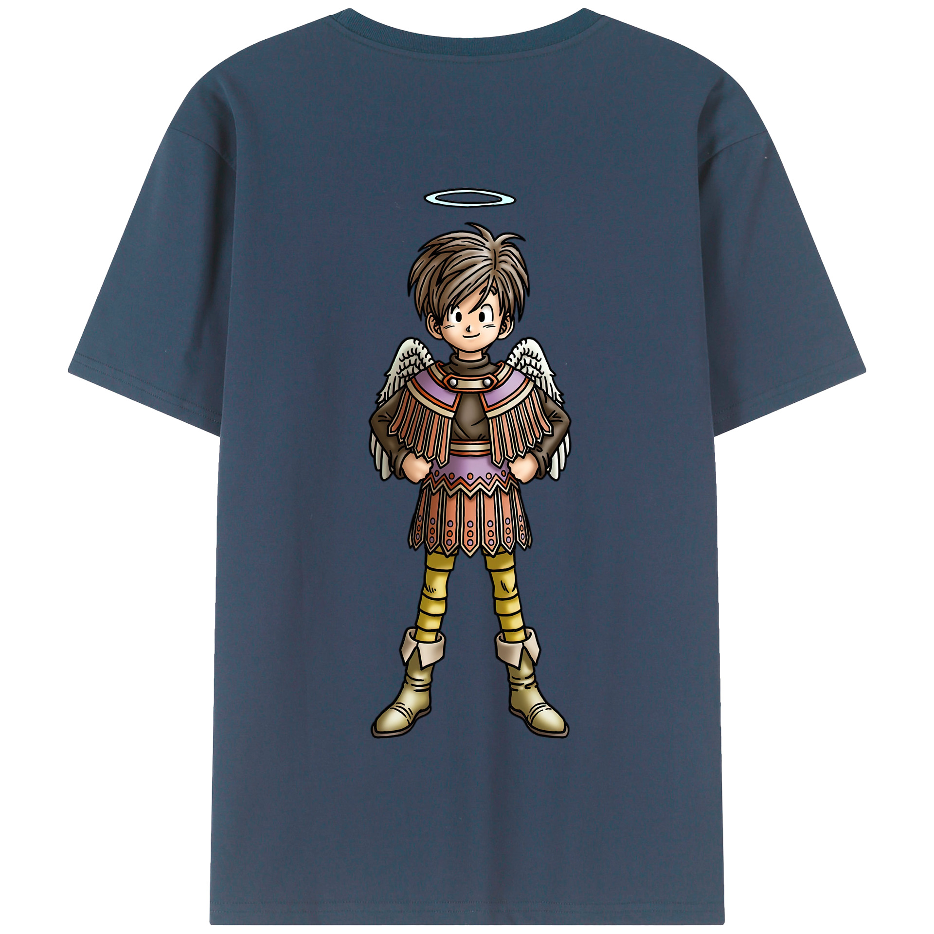 （画像用） ドラゴンクエスト Doragon Kuesuto Dragon Quest 綿100％半袖Tシャツ（背面プリント）
