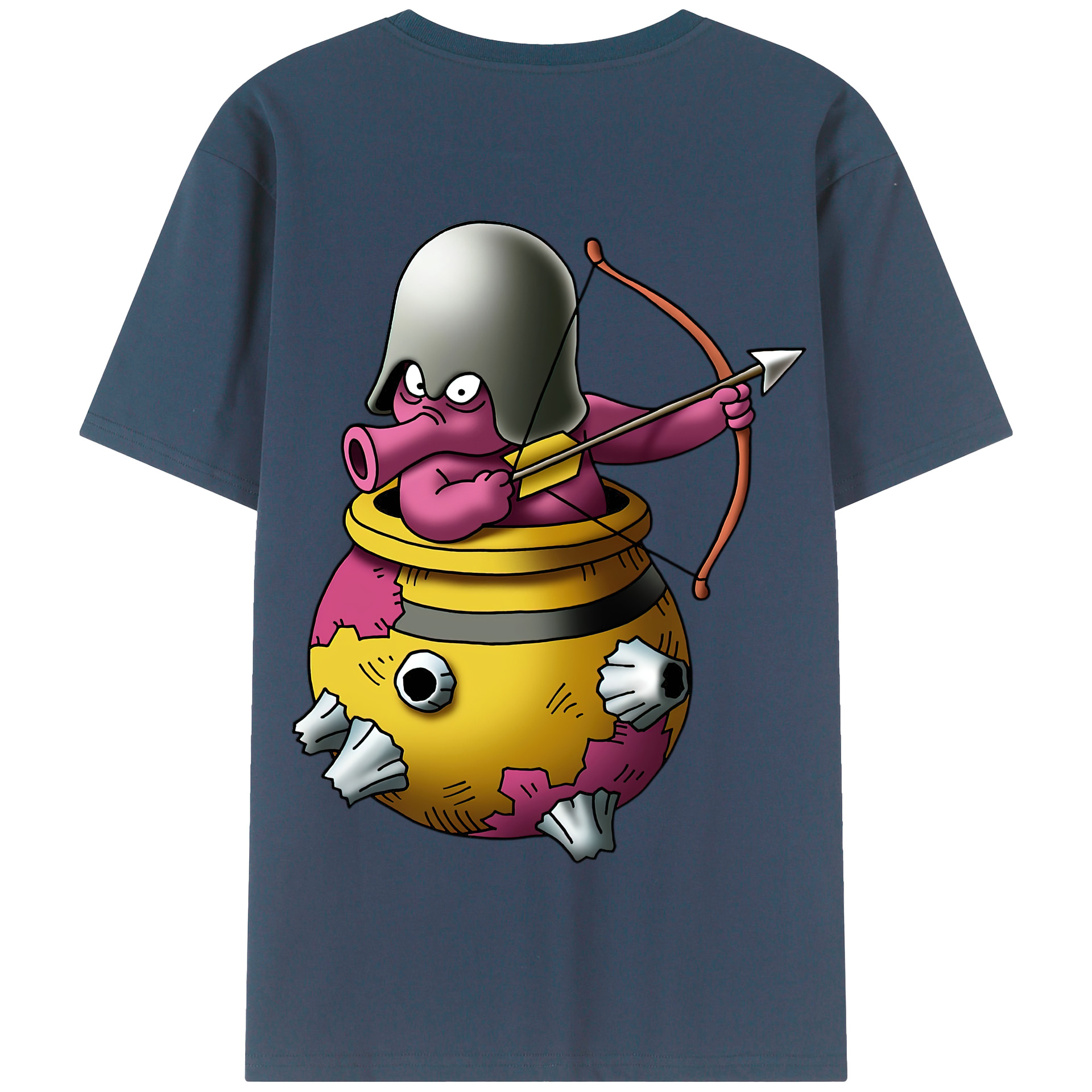（画像用） ドラゴンクエスト Doragon Kuesuto Dragon Quest 綿100％半袖Tシャツ（背面プリント）