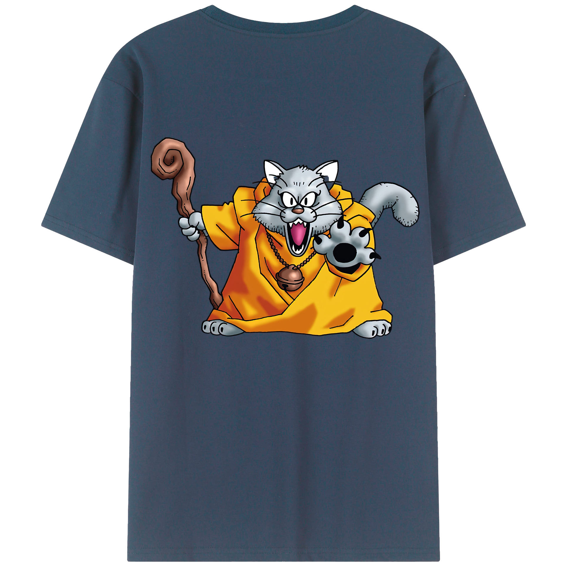 （画像用） ドラゴンクエスト Doragon Kuesuto Dragon Quest 綿100％半袖Tシャツ（背面プリント）