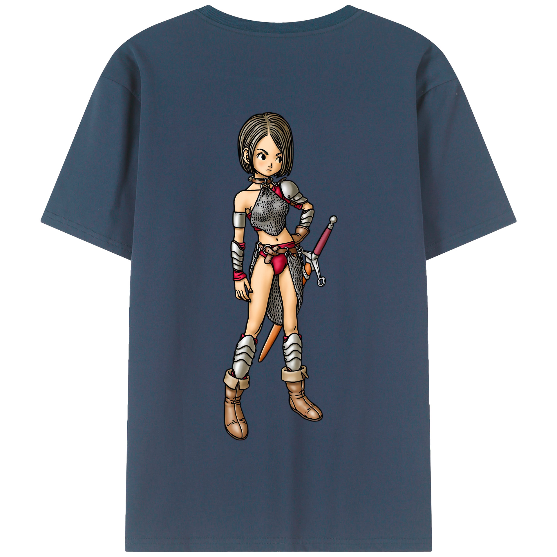 （画像用） ドラゴンクエスト Doragon Kuesuto Dragon Quest 綿100％半袖Tシャツ（背面プリント）
