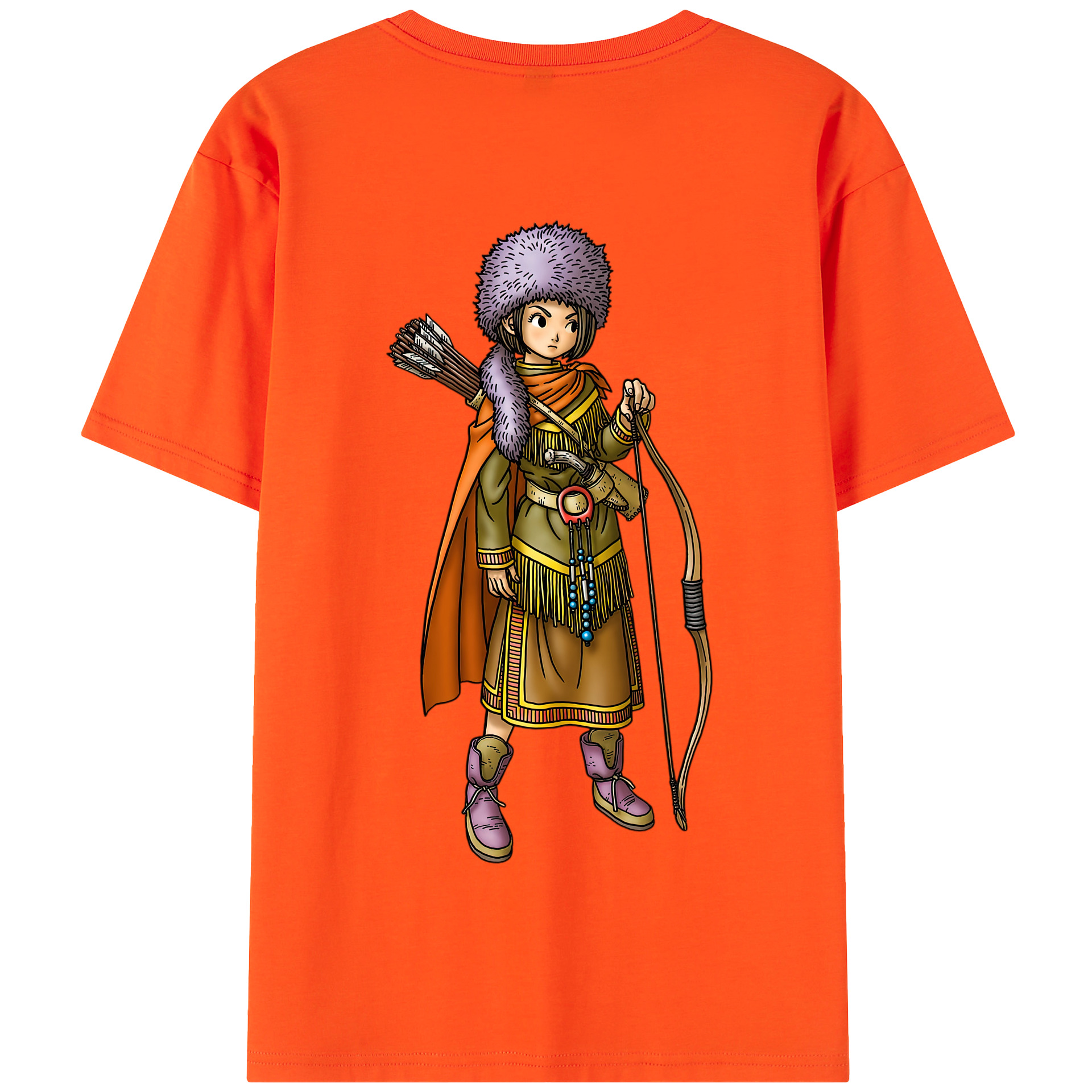 （画像用） ドラゴンクエスト Doragon Kuesuto Dragon Quest 綿100％半袖Tシャツ（背面プリント）