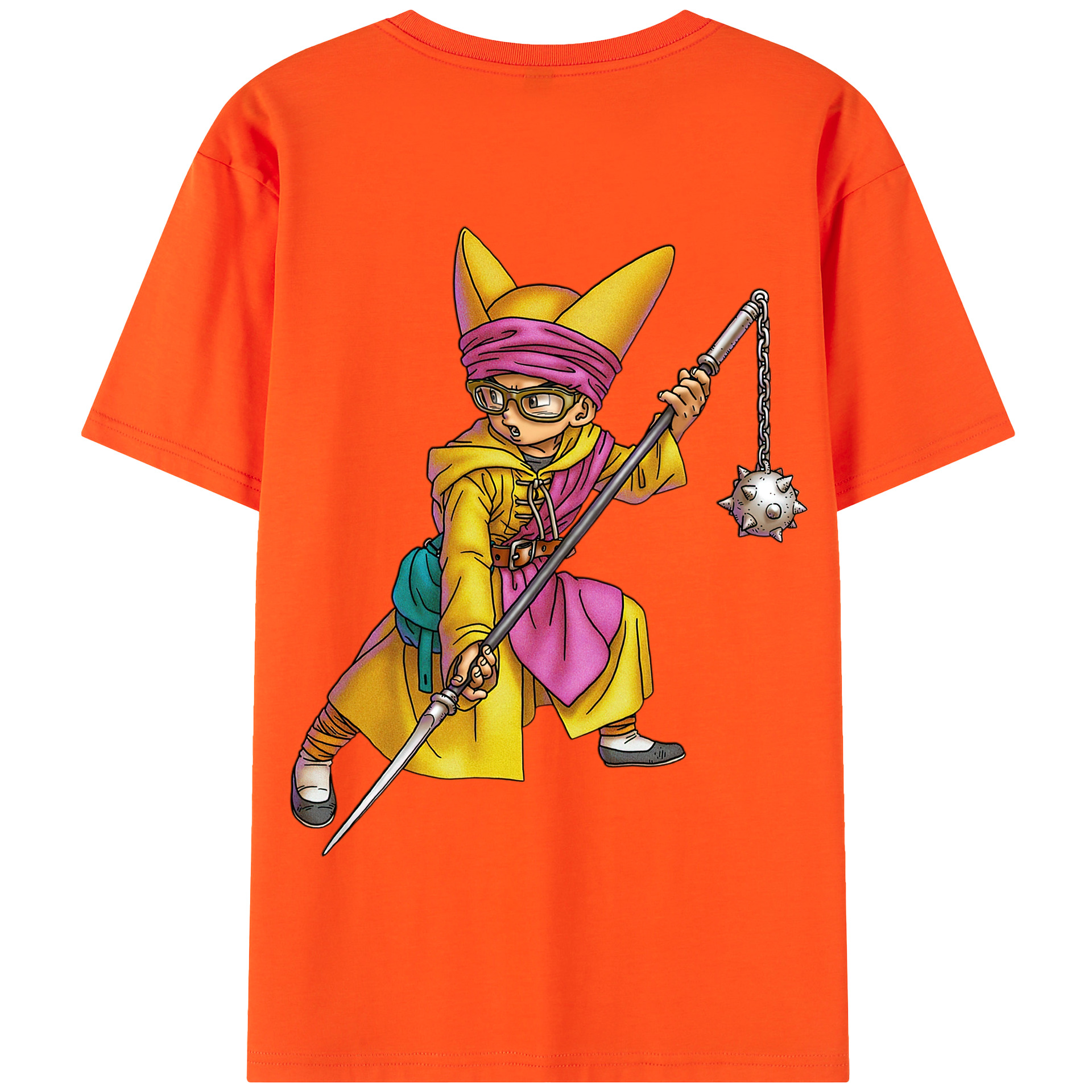 （画像用） ドラゴンクエスト Doragon Kuesuto Dragon Quest 綿100％半袖Tシャツ（背面プリント）