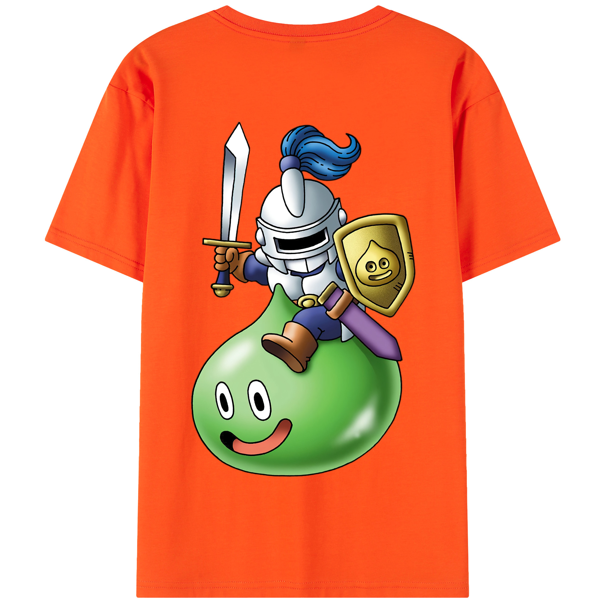 （画像用） ドラゴンクエスト Doragon Kuesuto Dragon Quest 綿100％半袖Tシャツ（背面プリント）