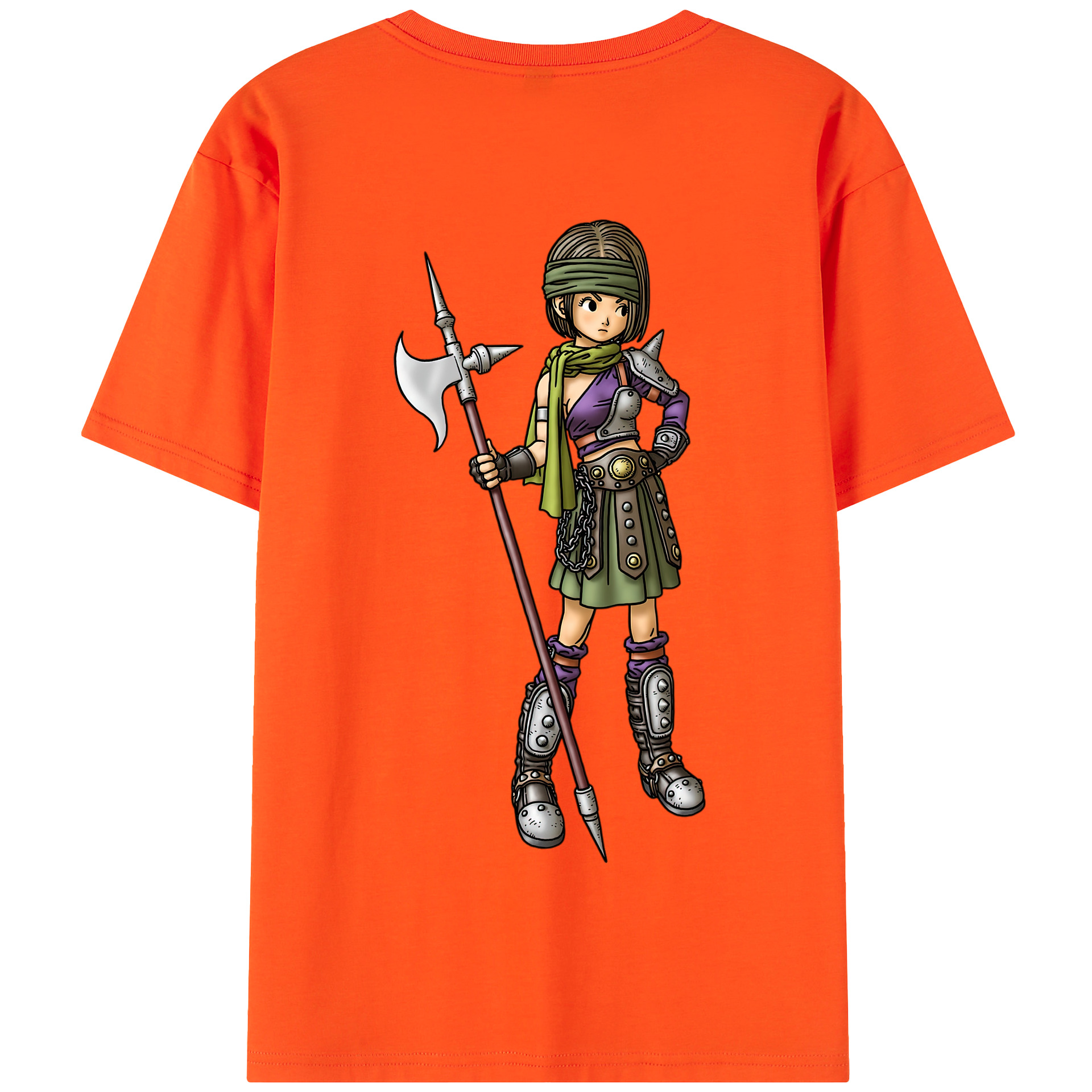 （画像用） ドラゴンクエスト Doragon Kuesuto Dragon Quest 綿100％半袖Tシャツ（背面プリント）