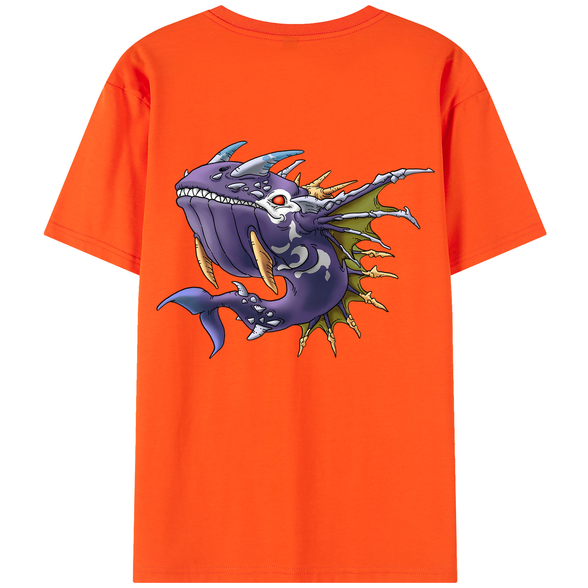 （画像用） ドラゴンクエスト Doragon Kuesuto Dragon Quest 綿100％半袖Tシャツ（背面プリント）