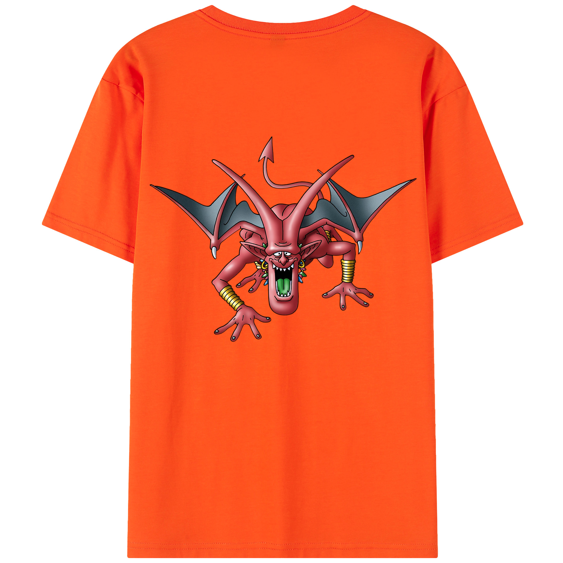 （画像用） ドラゴンクエスト Doragon Kuesuto Dragon Quest 綿100％半袖Tシャツ（背面プリント）