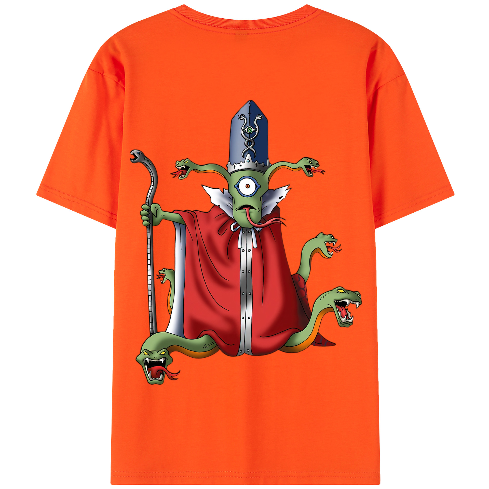 （画像用） ドラゴンクエスト Doragon Kuesuto Dragon Quest 綿100％半袖Tシャツ（背面プリント）