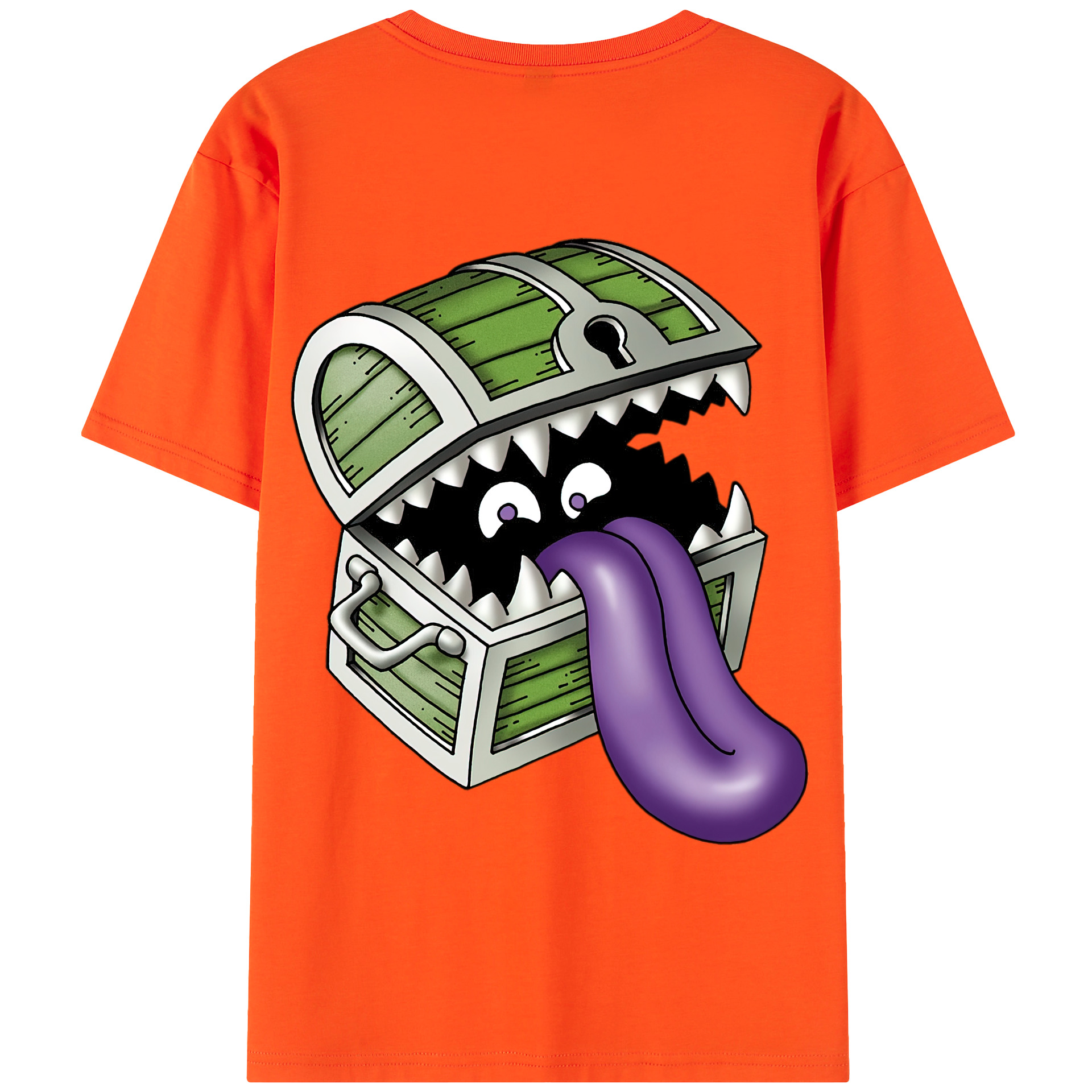 （画像用） ドラゴンクエスト Doragon Kuesuto Dragon Quest 綿100％半袖Tシャツ（背面プリント）
