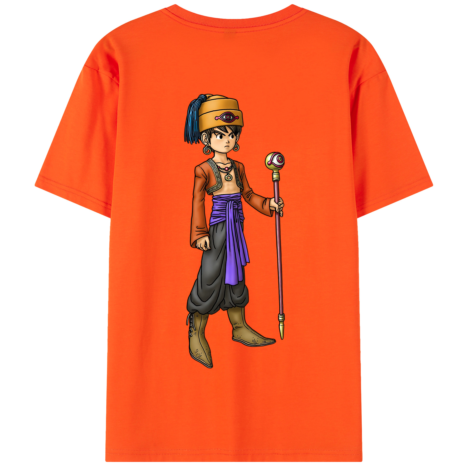 （画像用） ドラゴンクエスト Doragon Kuesuto Dragon Quest 綿100％半袖Tシャツ（背面プリント）