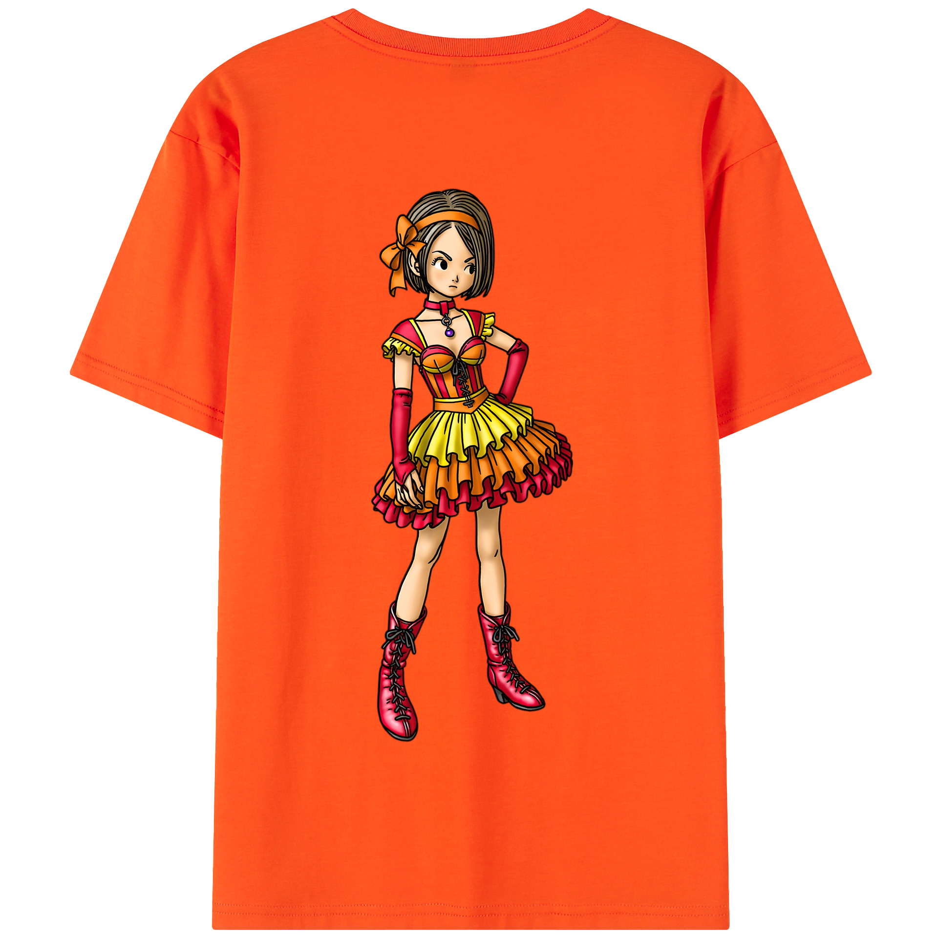（画像用） ドラゴンクエスト Doragon Kuesuto Dragon Quest 綿100％半袖Tシャツ（背面プリント）