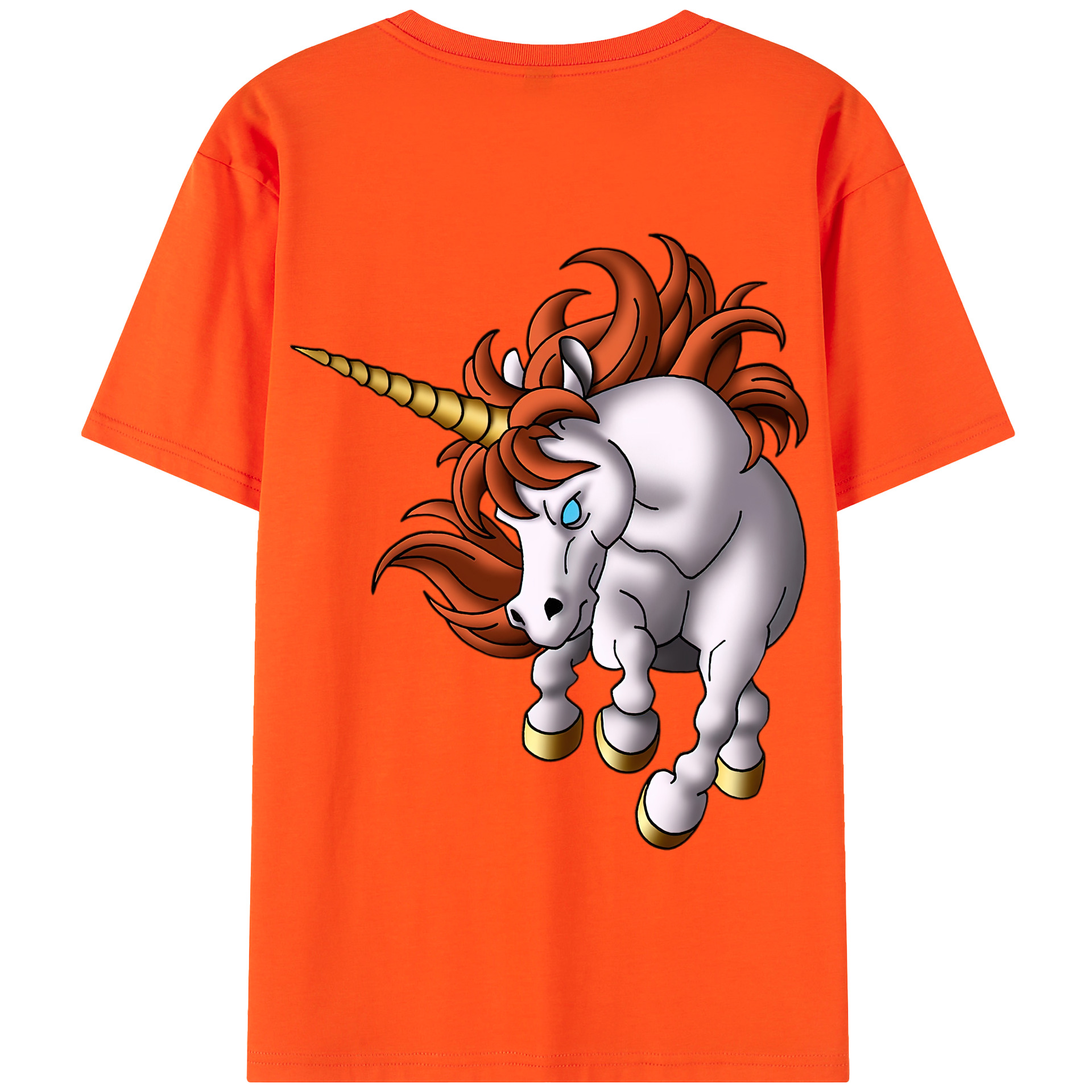 （画像用） ドラゴンクエスト Doragon Kuesuto Dragon Quest 綿100％半袖Tシャツ（背面プリント）