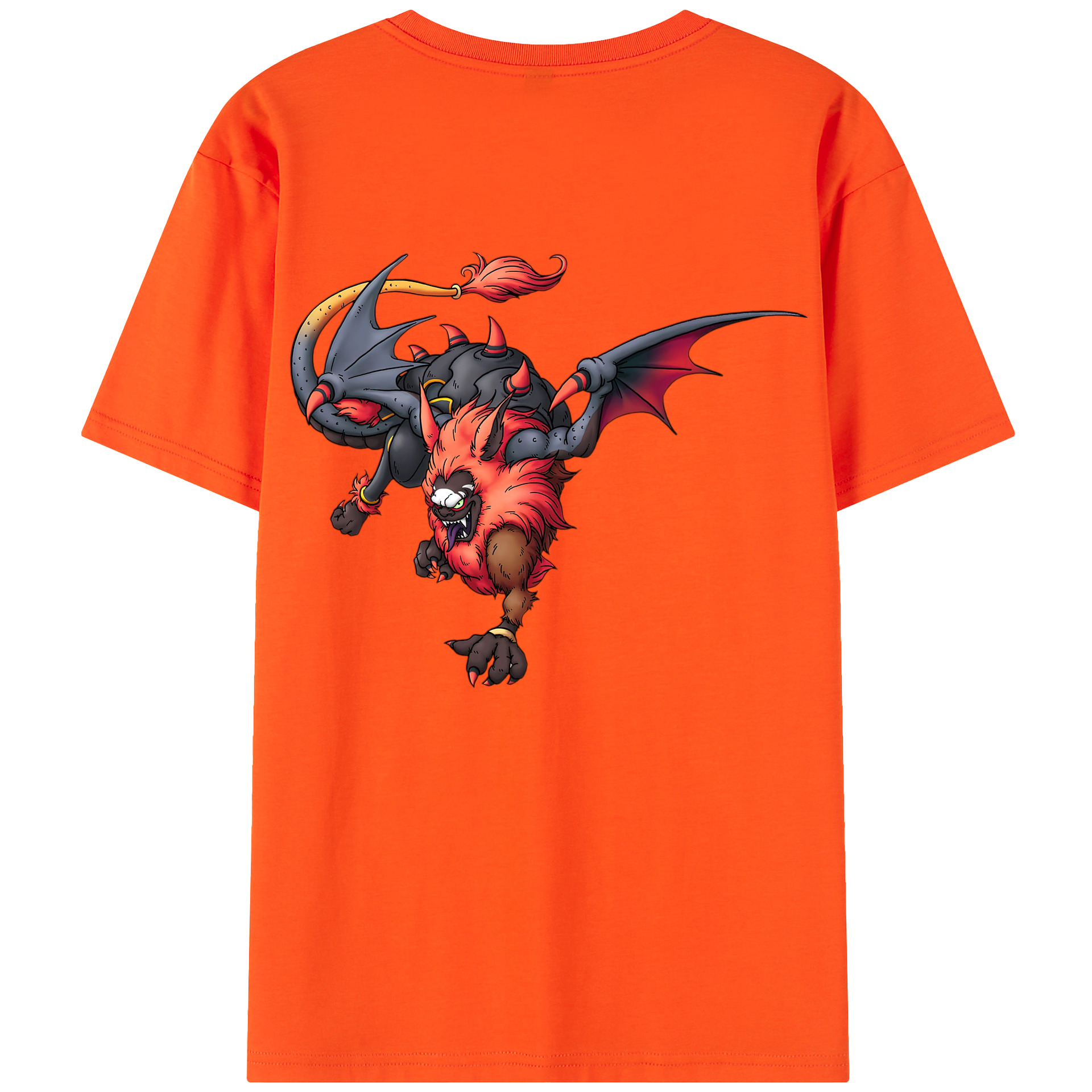 （画像用） ドラゴンクエスト Doragon Kuesuto Dragon Quest 綿100％半袖Tシャツ（背面プリント）