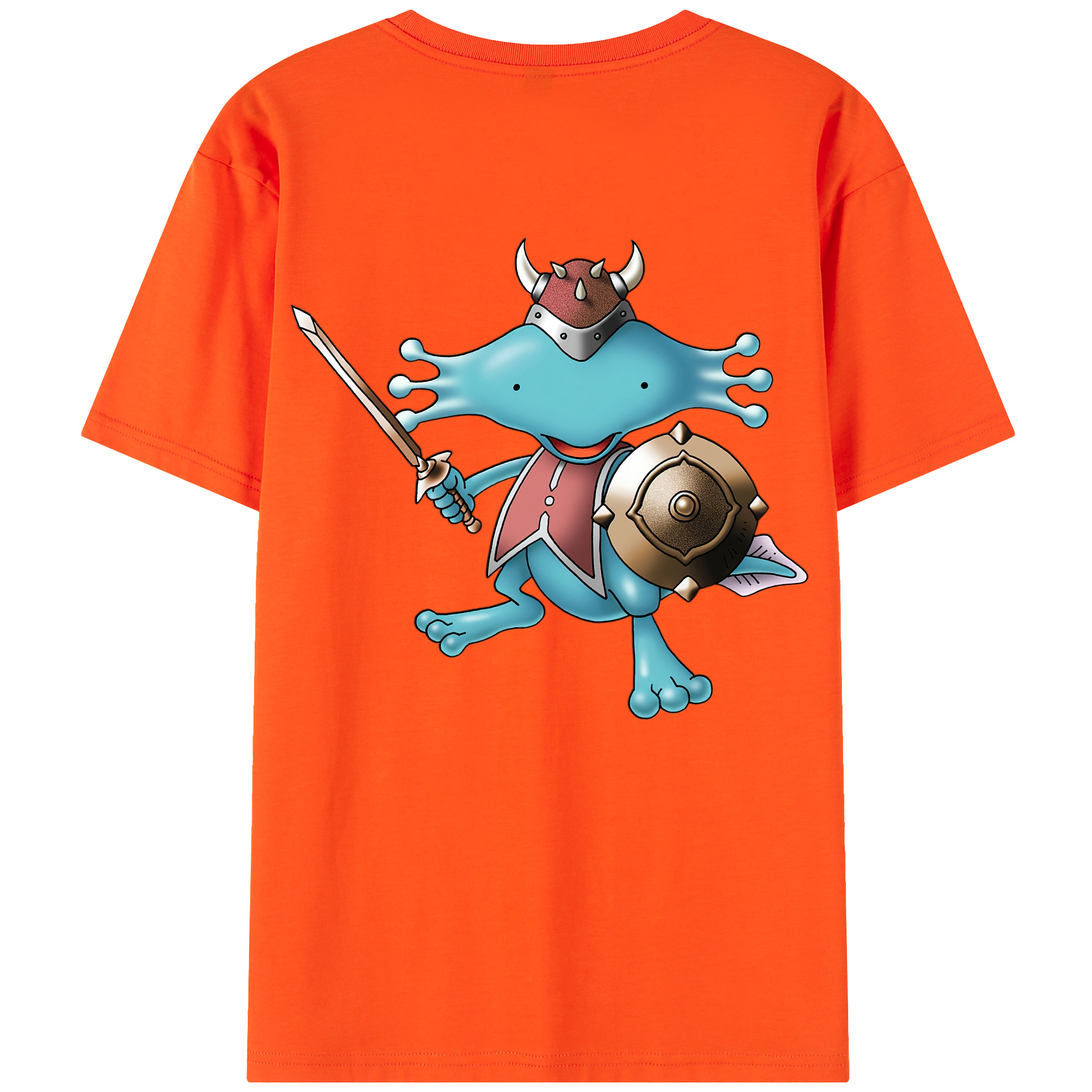 （画像用） ドラゴンクエスト Doragon Kuesuto Dragon Quest 綿100％半袖Tシャツ（背面プリント）