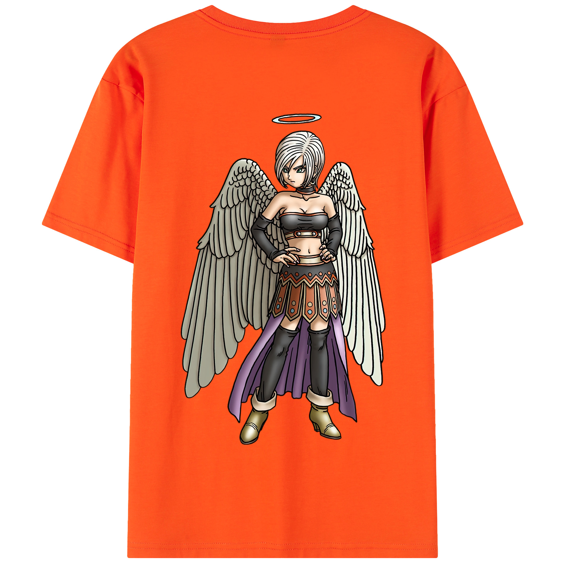 （画像用） ドラゴンクエスト Doragon Kuesuto Dragon Quest 綿100％半袖Tシャツ（背面プリント）