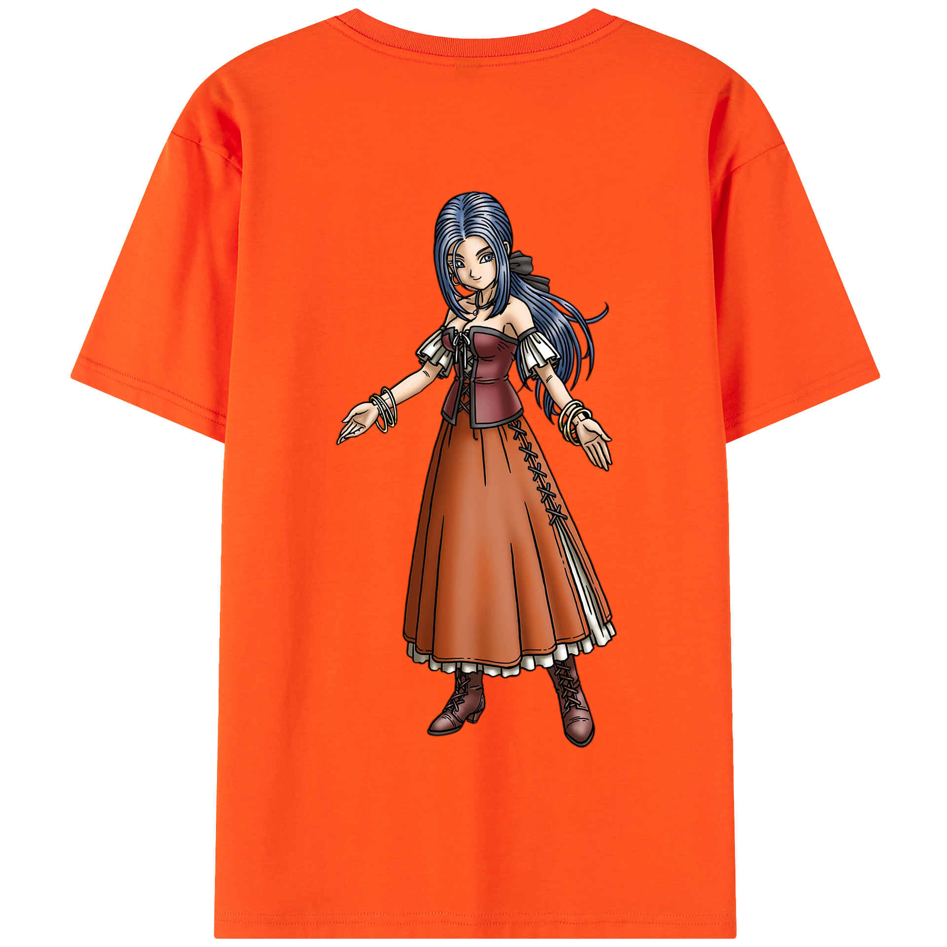 （画像用） ドラゴンクエスト Doragon Kuesuto Dragon Quest 綿100％半袖Tシャツ（背面プリント）