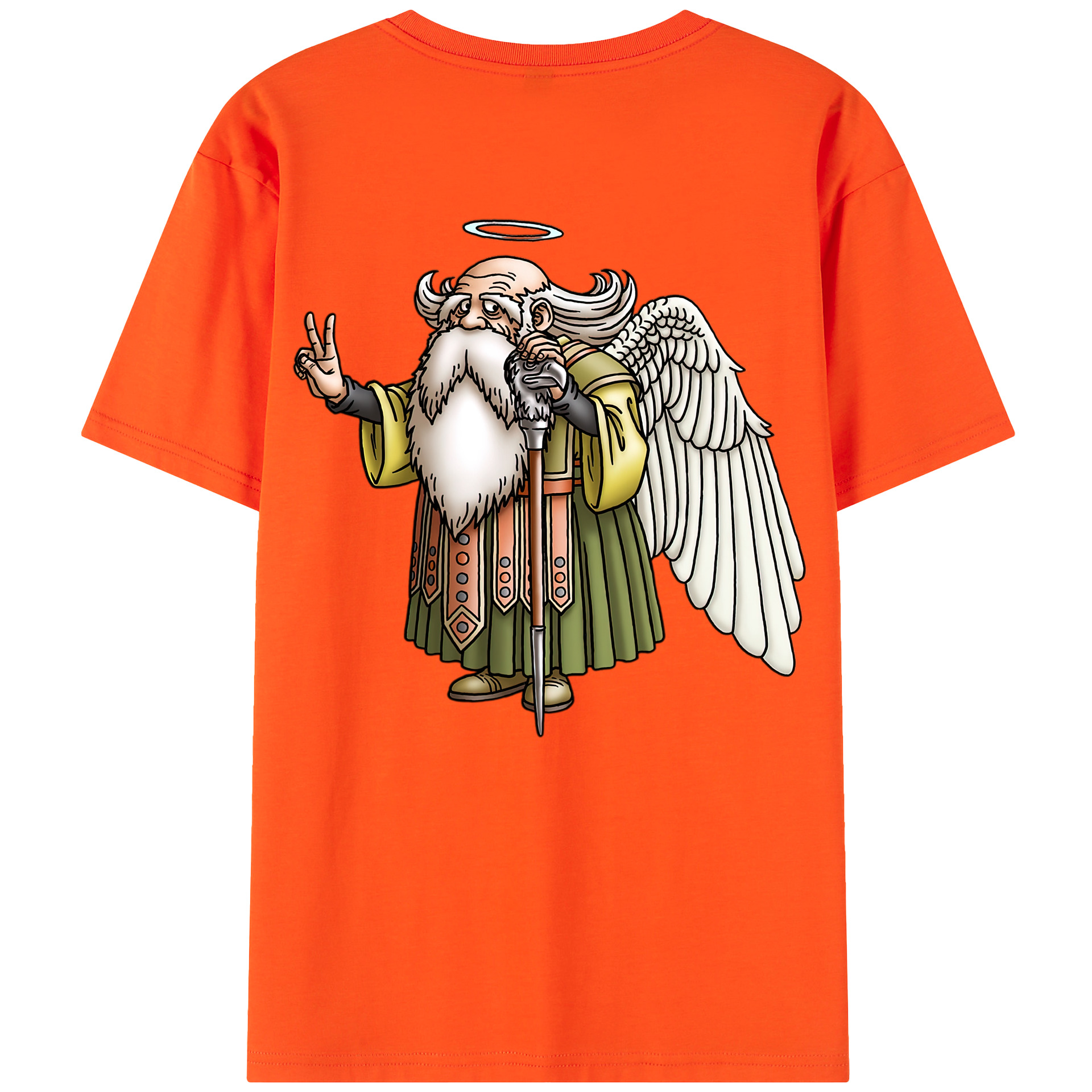 （画像用） ドラゴンクエスト Doragon Kuesuto Dragon Quest 綿100％半袖Tシャツ（背面プリント）