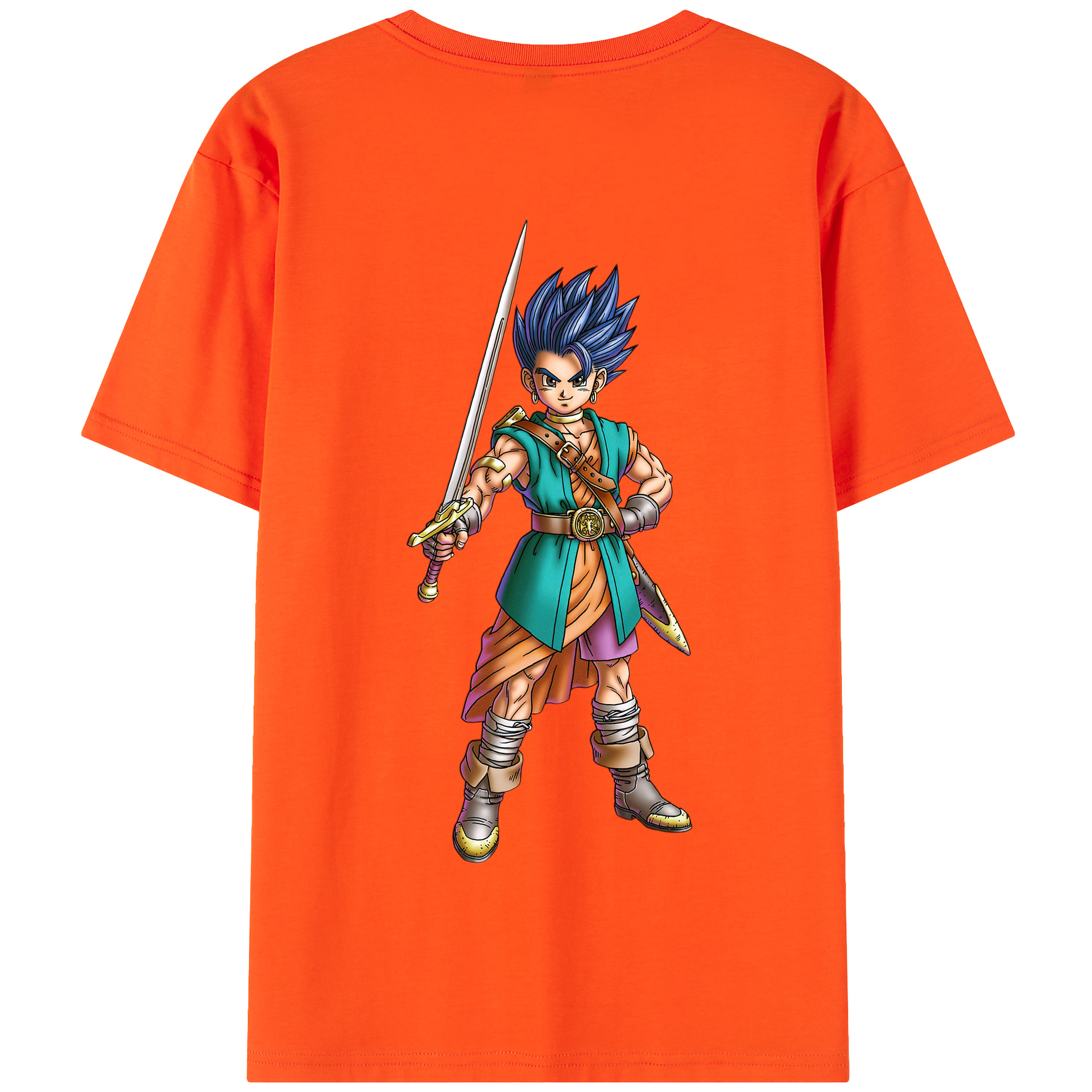 （画像用） ドラゴンクエスト Doragon Kuesuto Dragon Quest 綿100％半袖Tシャツ（背面プリント）