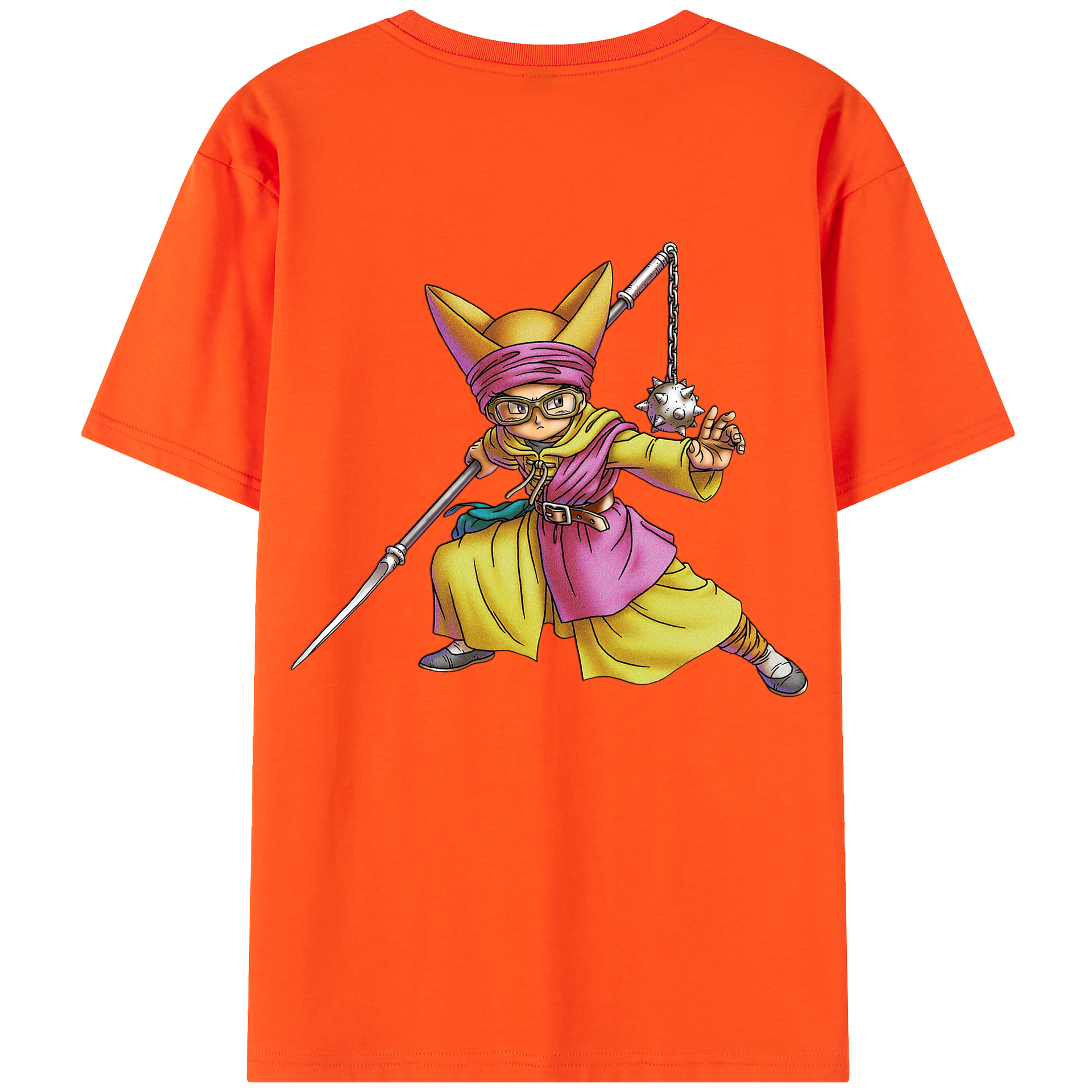 （画像用） ドラゴンクエスト Doragon Kuesuto Dragon Quest 綿100％半袖Tシャツ（背面プリント）