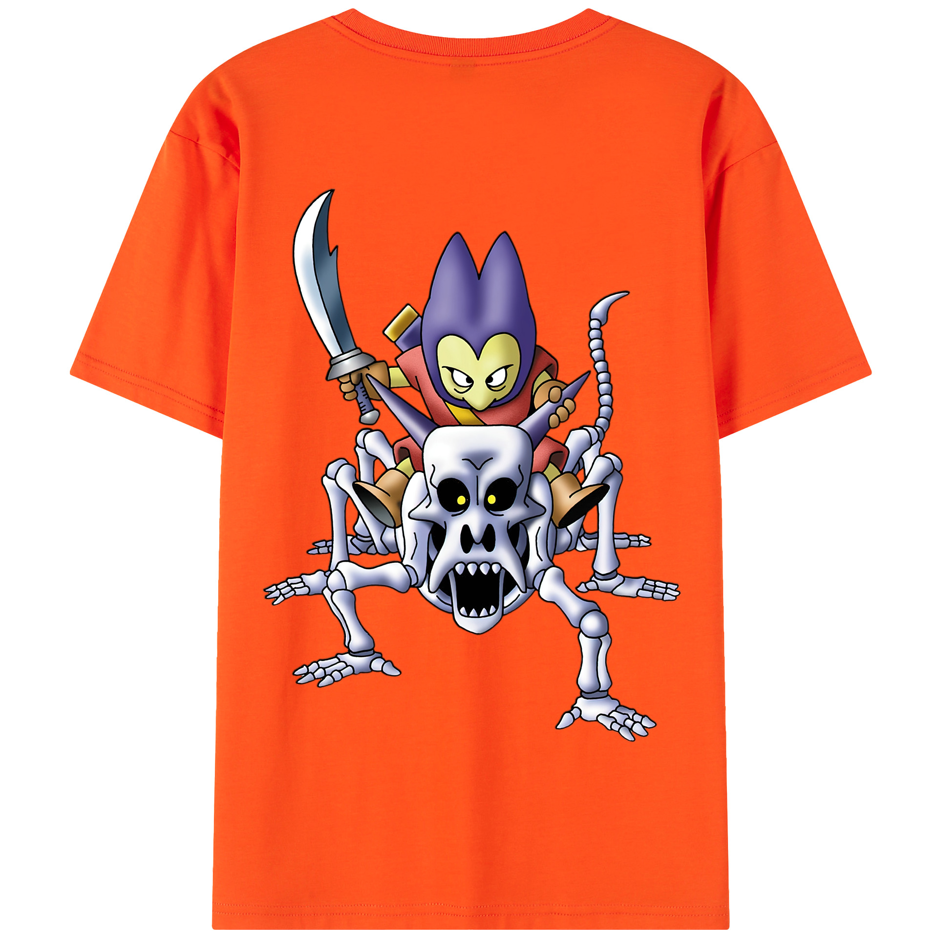 （画像用） ドラゴンクエスト Doragon Kuesuto Dragon Quest 綿100％半袖Tシャツ（背面プリント）