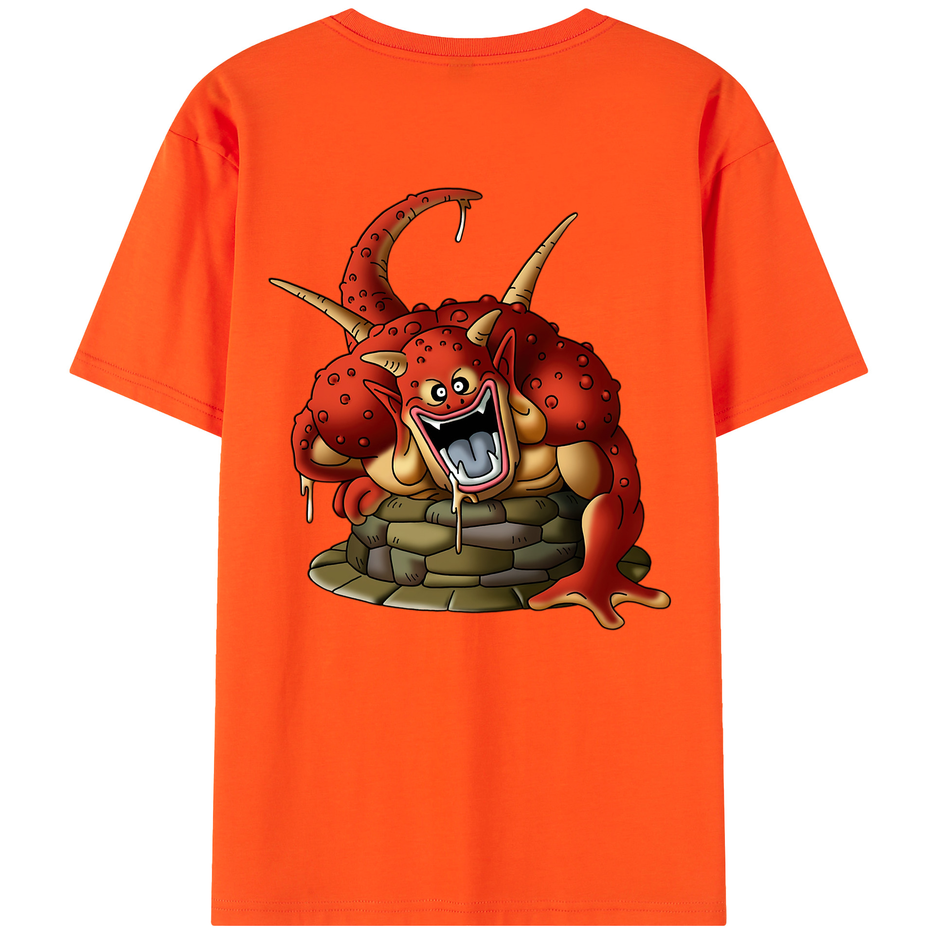 （画像用） ドラゴンクエスト Doragon Kuesuto Dragon Quest 綿100％半袖Tシャツ（背面プリント）
