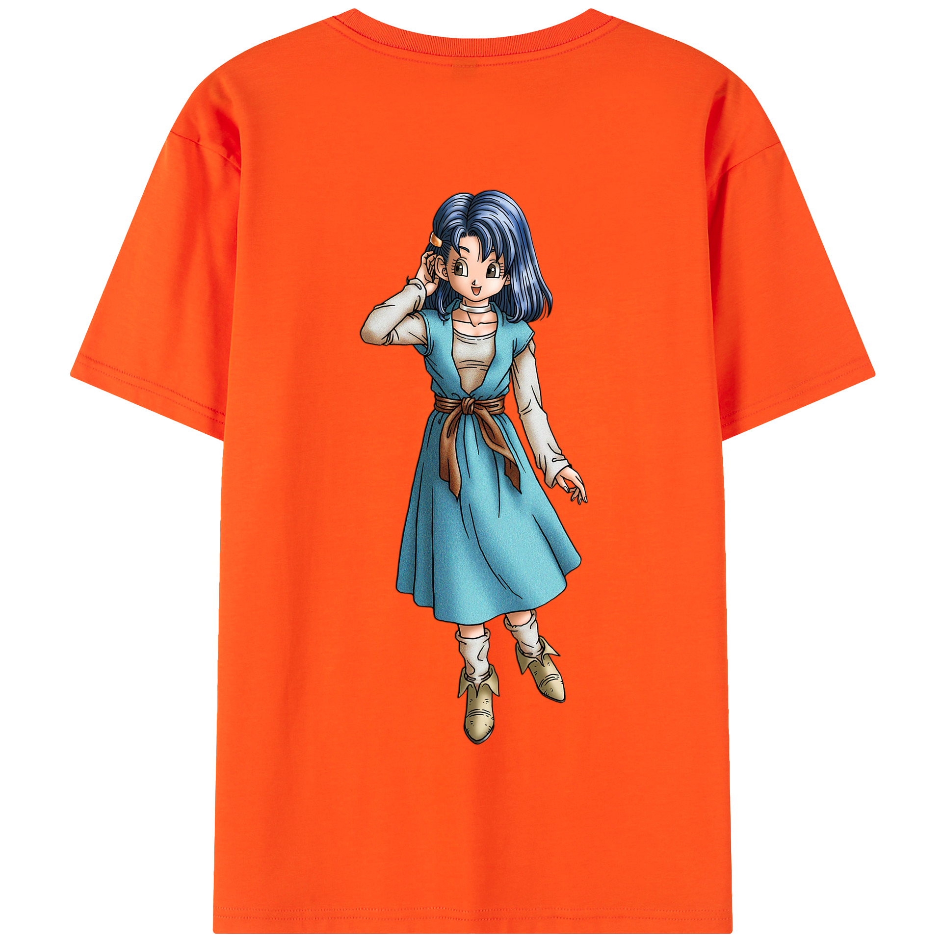 （画像用） ドラゴンクエスト Doragon Kuesuto Dragon Quest 綿100％半袖Tシャツ（背面プリント）