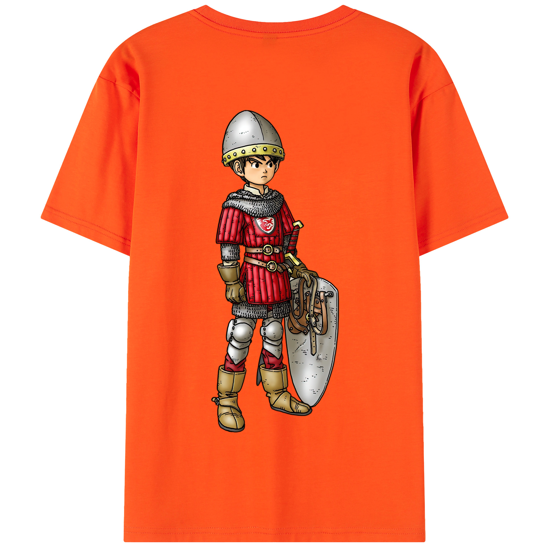 （画像用） ドラゴンクエスト Doragon Kuesuto Dragon Quest 綿100％半袖Tシャツ（背面プリント）