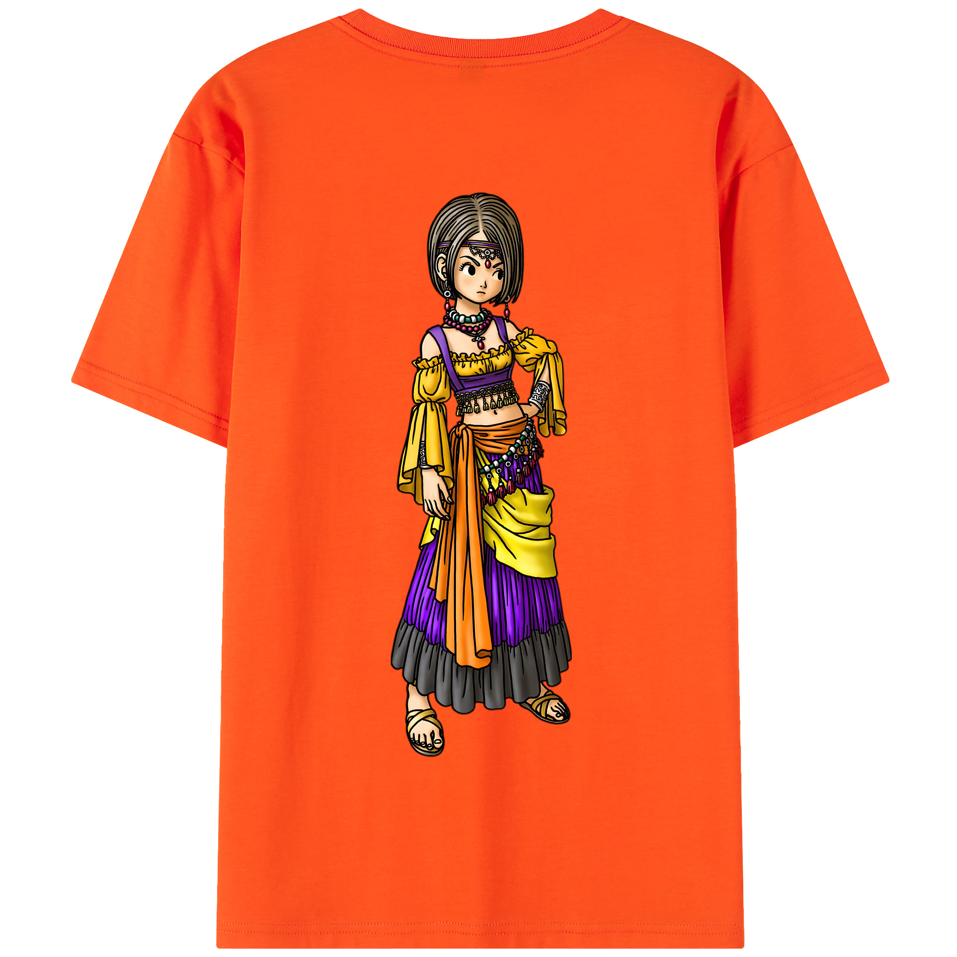 （画像用） ドラゴンクエスト Doragon Kuesuto Dragon Quest 綿100％半袖Tシャツ（背面プリント）
