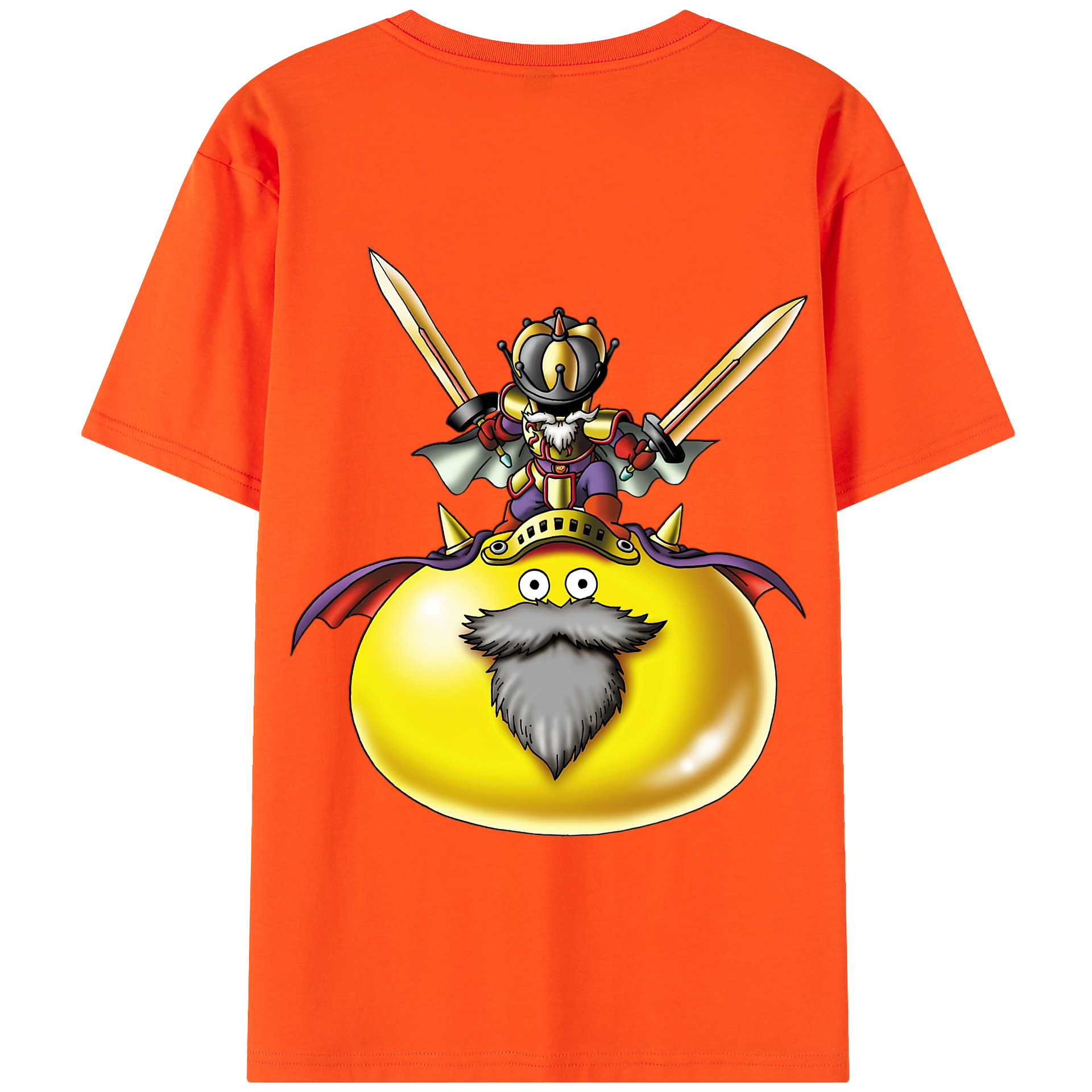 （画像用） ドラゴンクエスト Doragon Kuesuto Dragon Quest 綿100％半袖Tシャツ（背面プリント）