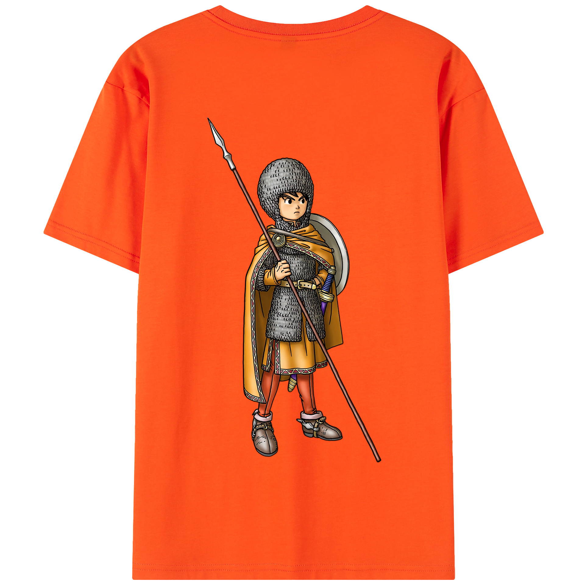 （画像用） ドラゴンクエスト Doragon Kuesuto Dragon Quest 綿100％半袖Tシャツ（背面プリント）